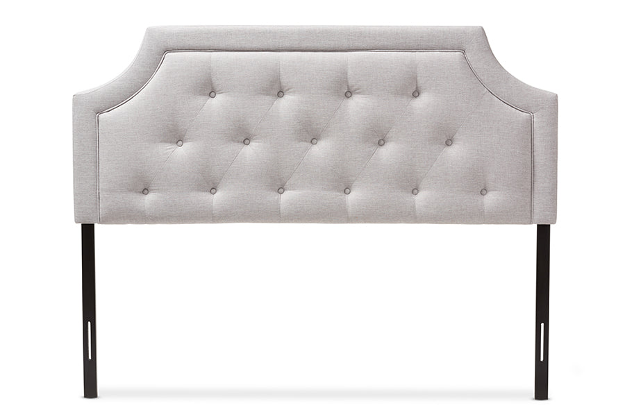 Mars Modern and Contemporary Greyish Beige Fabric King Size Headboard