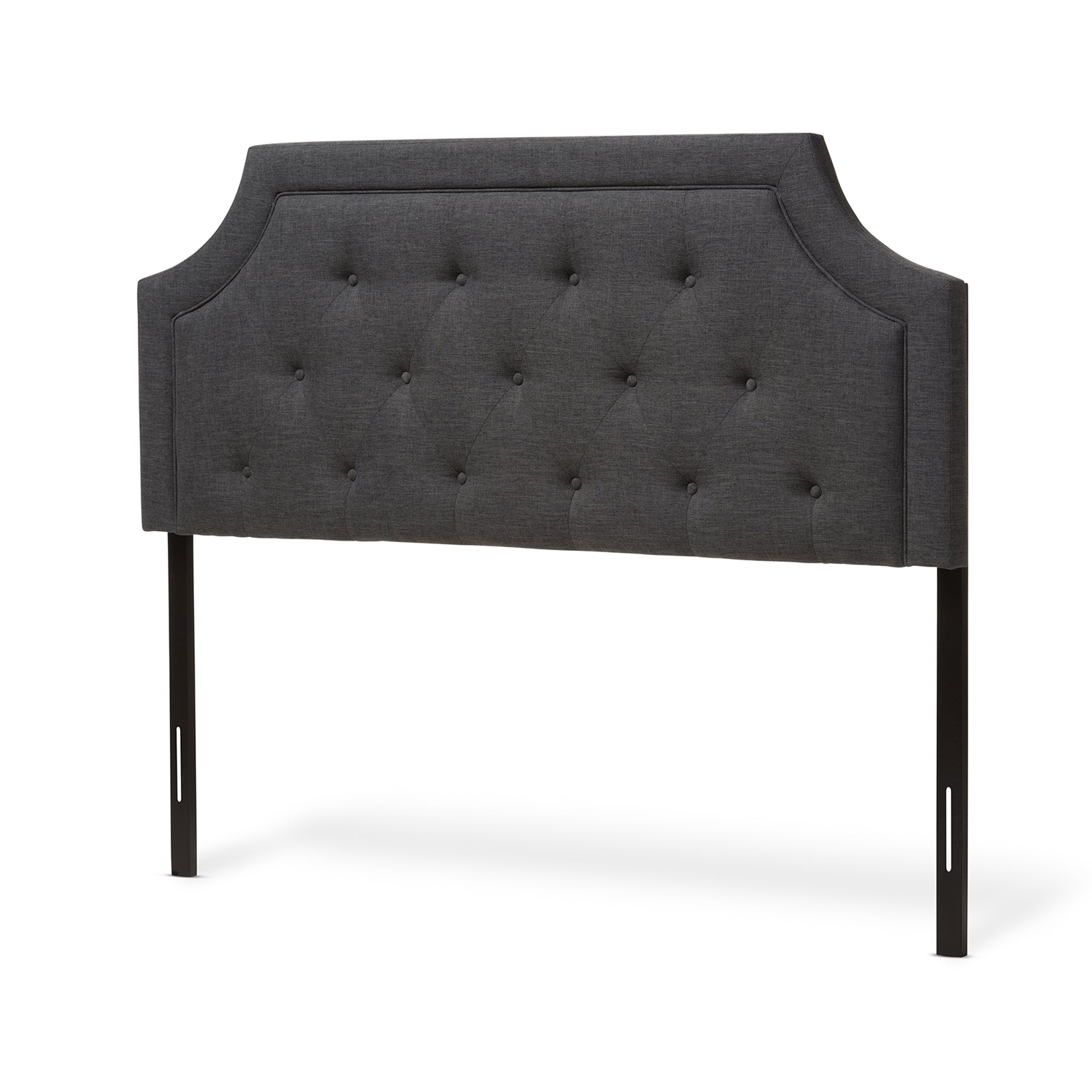 Mars Modern and Contemporary Dark Grey Fabric Full Size Headboard