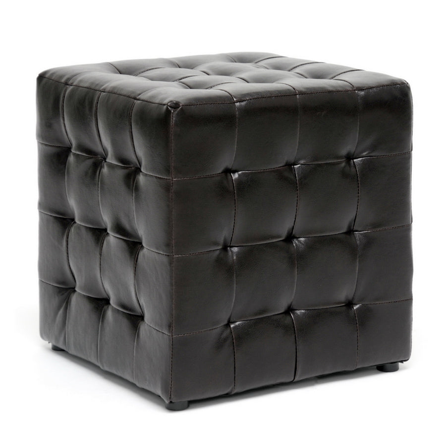 Siskal Dark Brown Modern Cube Ottoman (Set of 2)