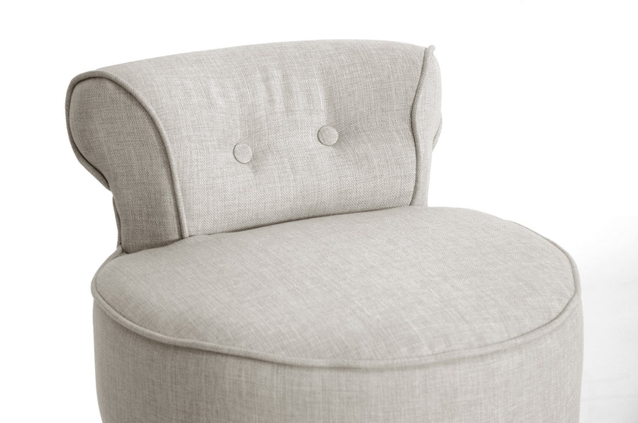 Millani Beige Linen Modern Lounge Stool