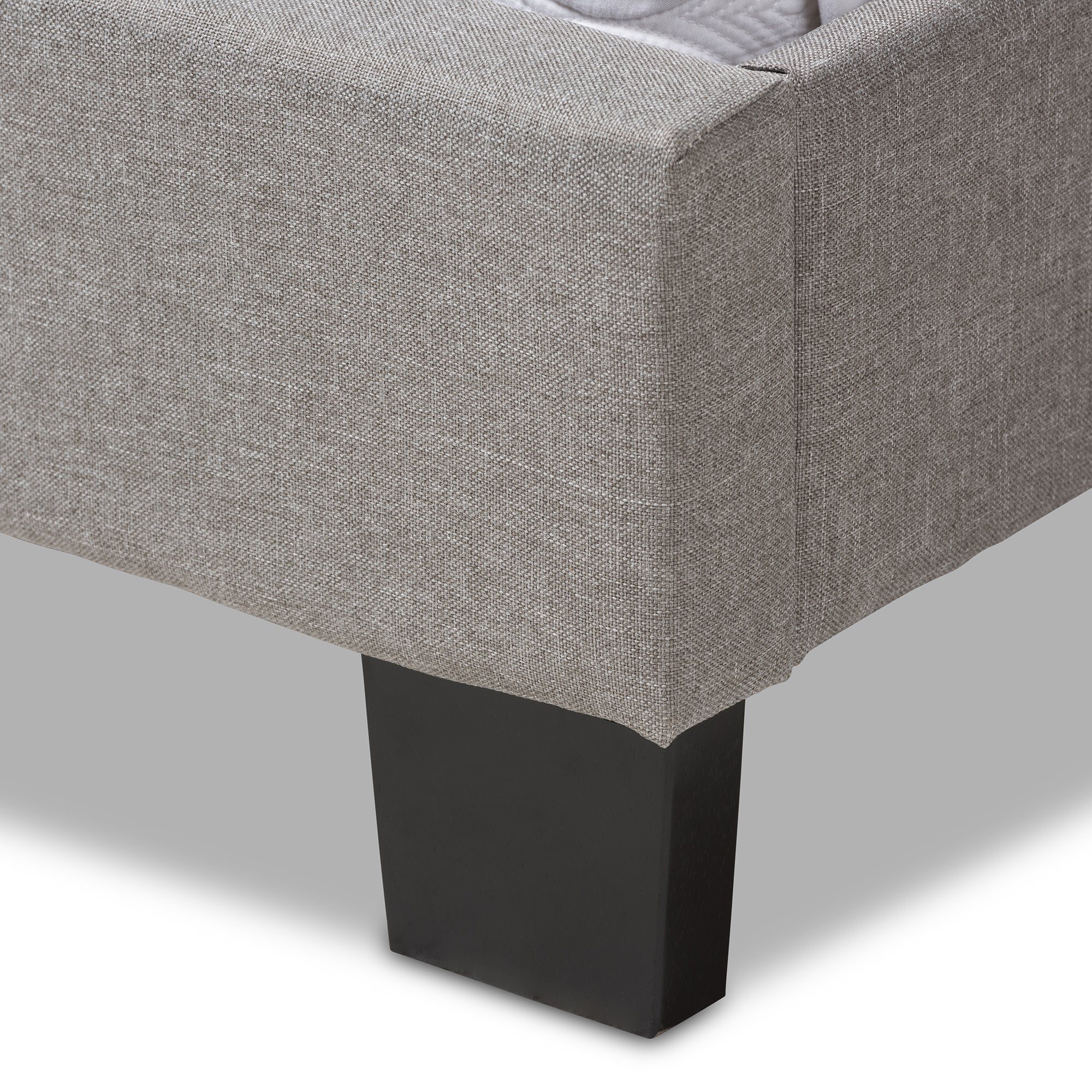 Cassandra Modern and Contemporary Light Grey Fabric Upholstered Queen Size Bed