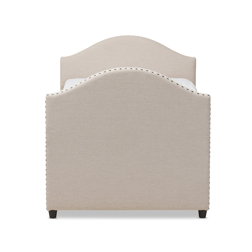 Shaelynn Alessia Collection Grey Fabric Upholstered Daybed – Contemporary Twin Bed with Trundle