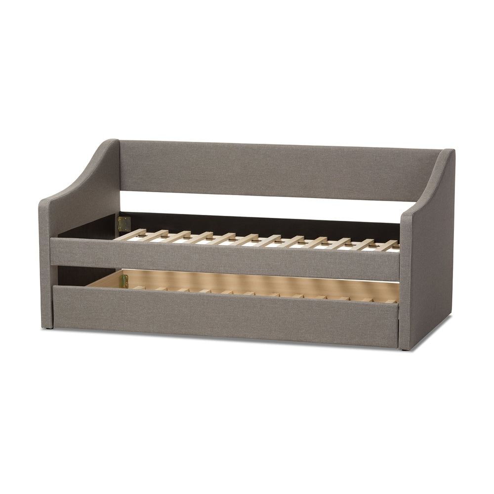 Barnstorm Modern and Contemporary Grey Fabric Upholstered Daybed with Guest Trundle Bed