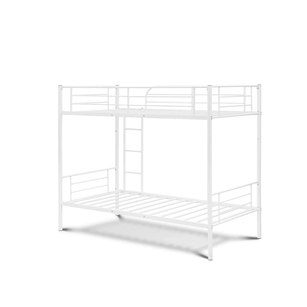 Wanda Danbury Twin Bunk Bed White Powder Coated Metal – Sleek & Durable Frame