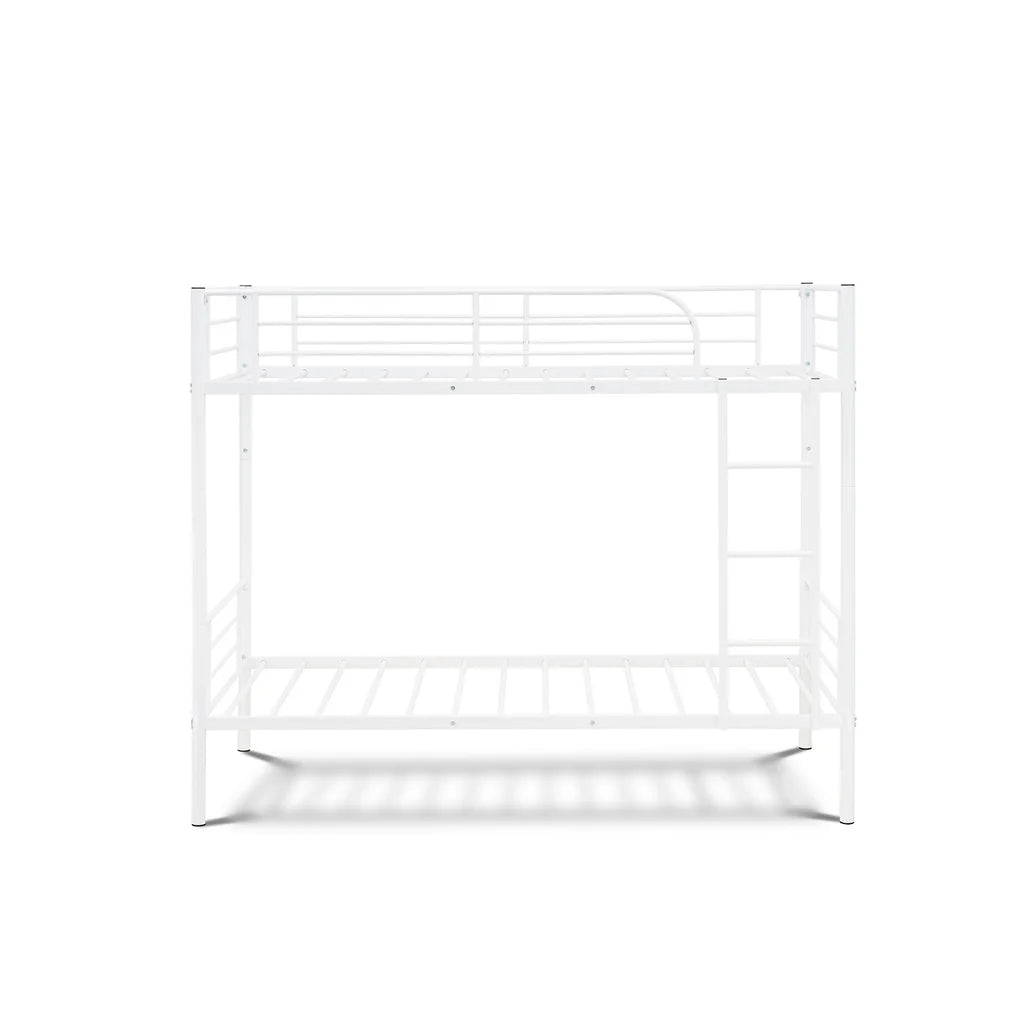 Wanda Danbury Twin Bunk Bed White Powder Coated Metal – Sleek & Durable Frame