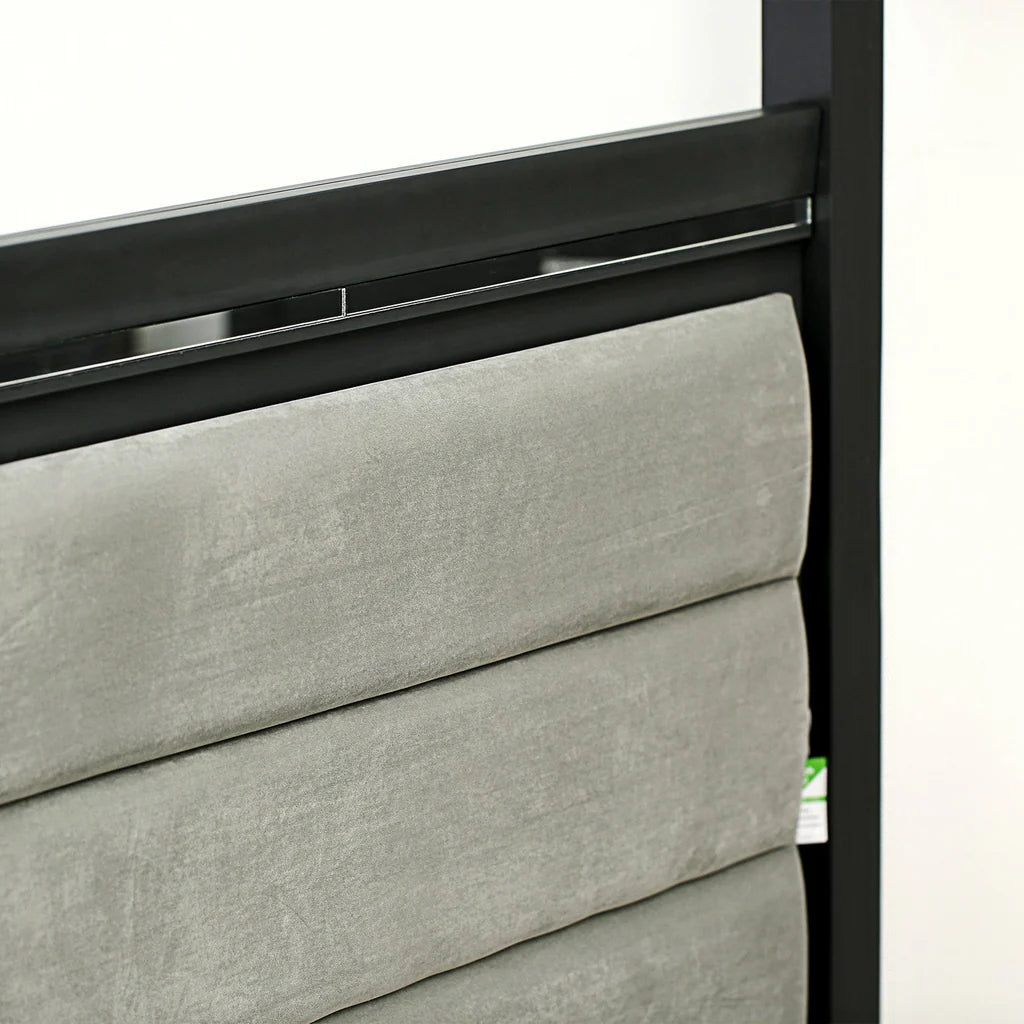 Zamira Denali Queen Brushed Gray Wood Bed Frame – Modern Low-Profile Platform Design