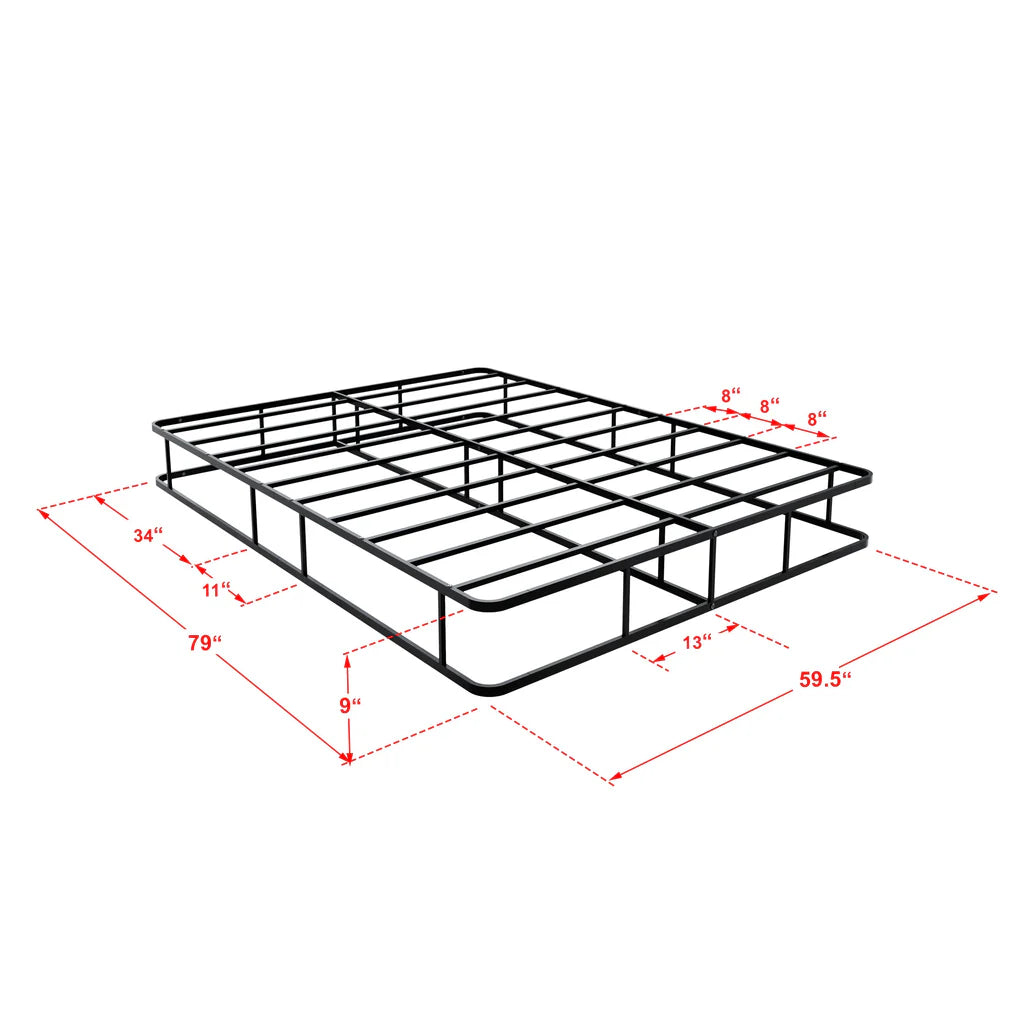 Terrell Dothan Queen Black Metal Bed Frame – Luxurious Modern Style with Headboard & Footboard