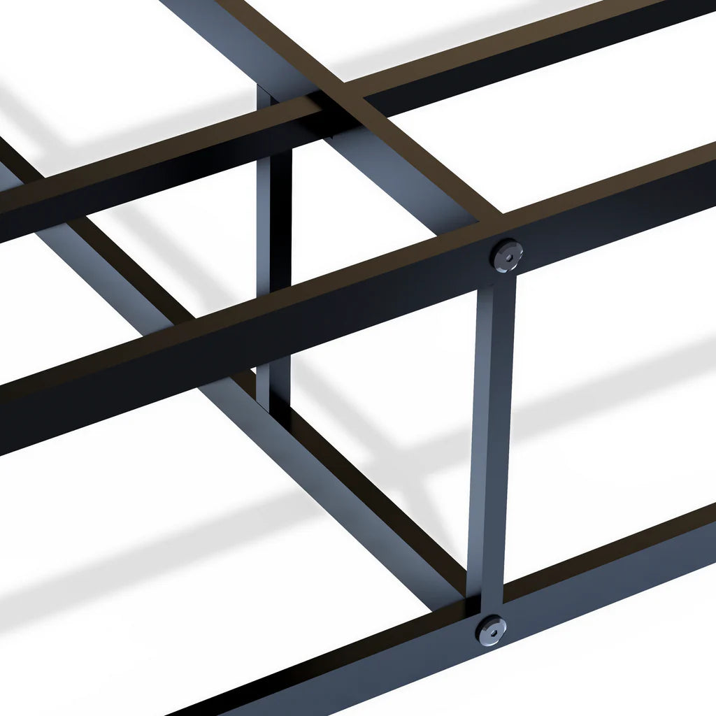 Terrell Dothan Queen Black Metal Bed Frame – Luxurious Modern Style with Headboard & Footboard