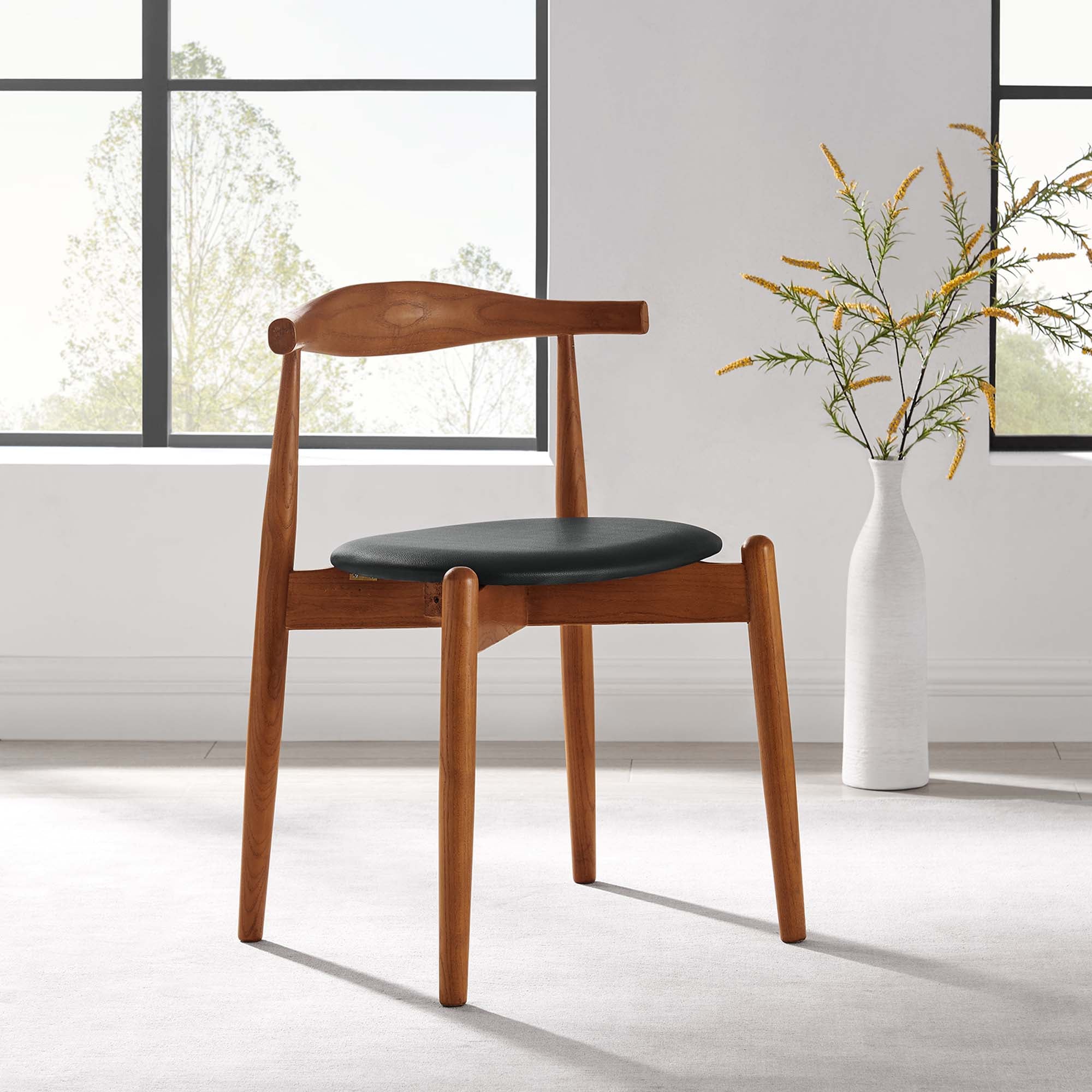 Stalwart Dining Side Chair, Dark Walnut Black