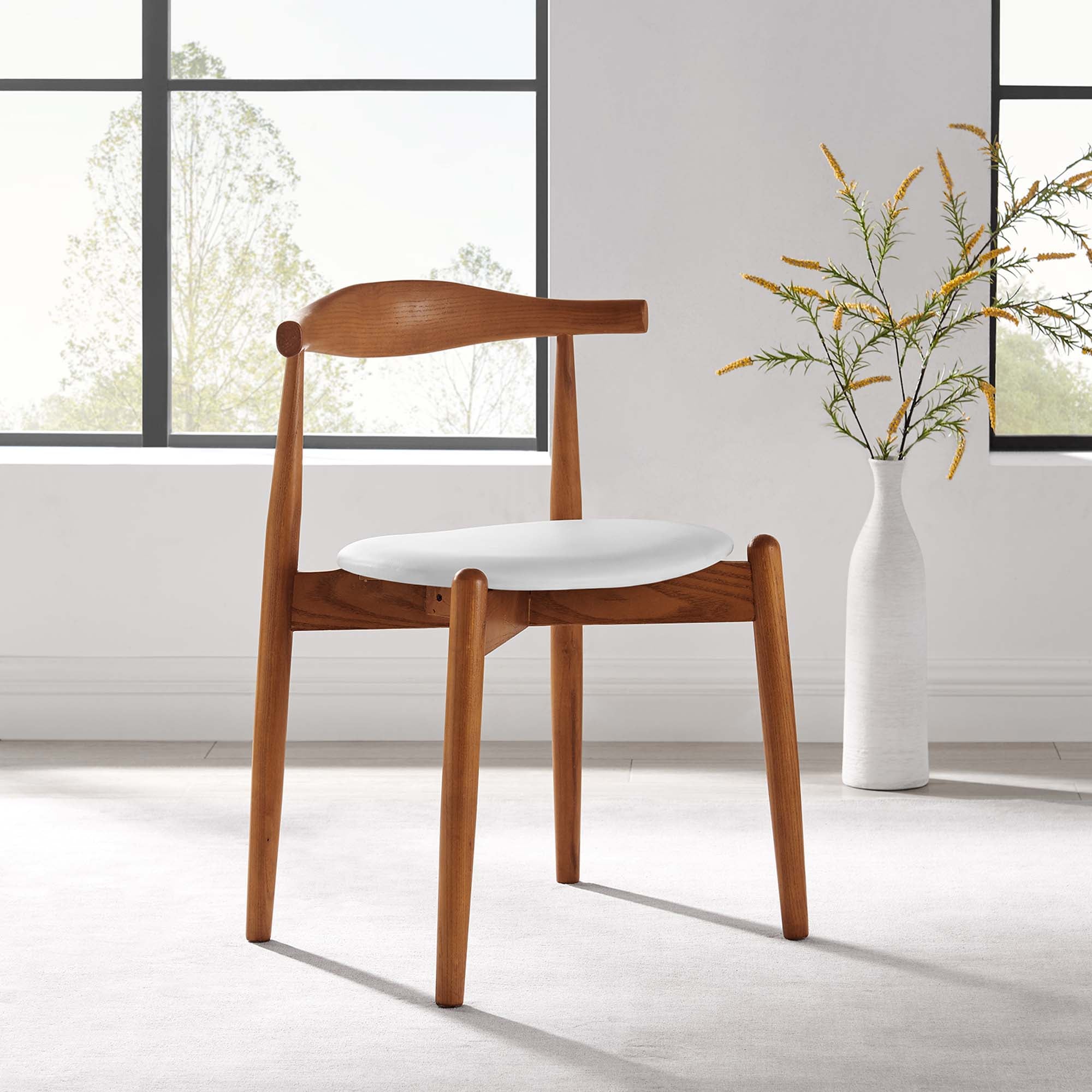 Stalwart Dining Side Chair, Dark Walnut White