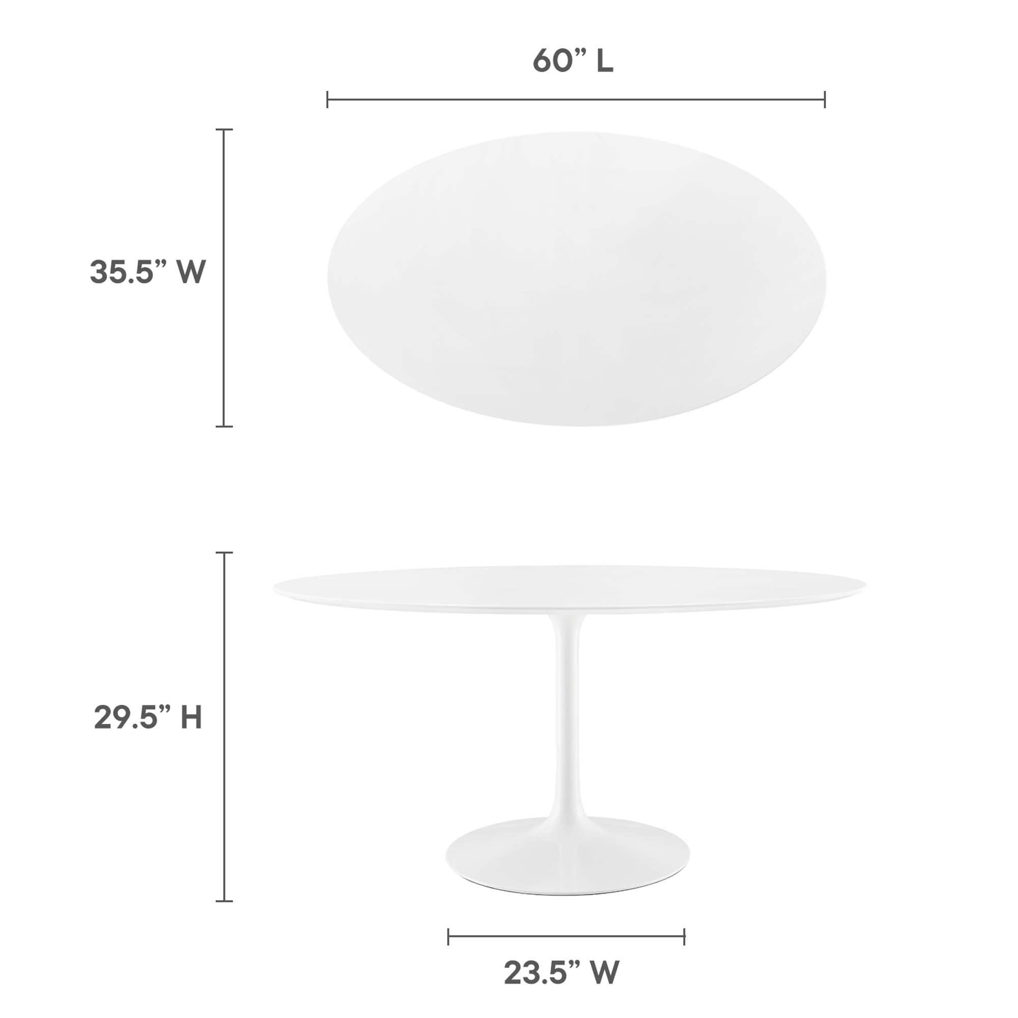 Lippa 60" Oval Wood Dining Table, White