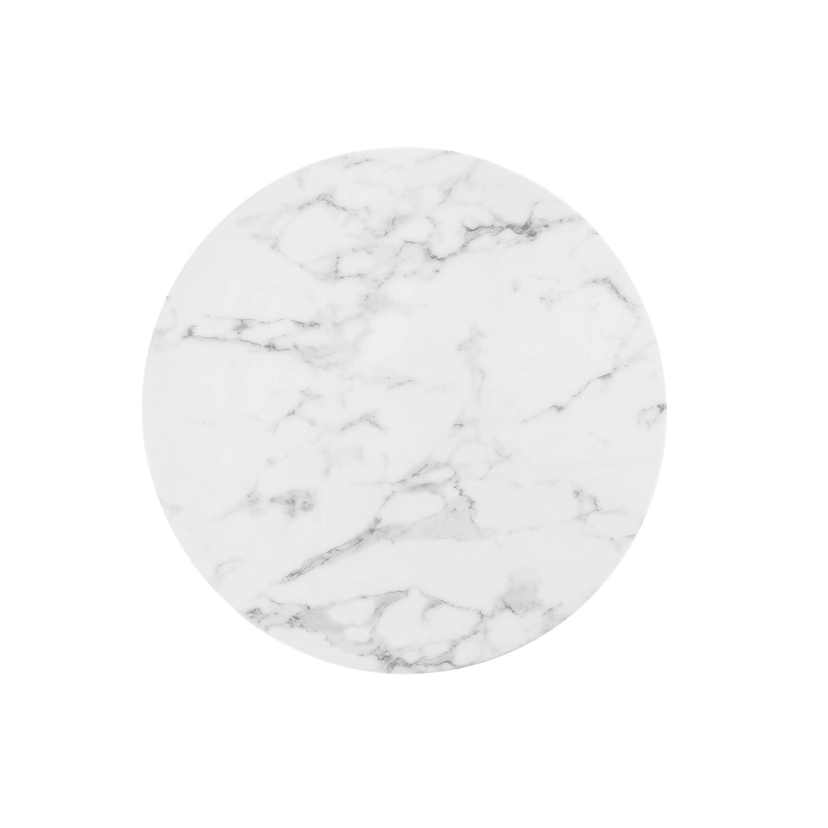 Lippa 28" Round Faux Marble Dining Table, White