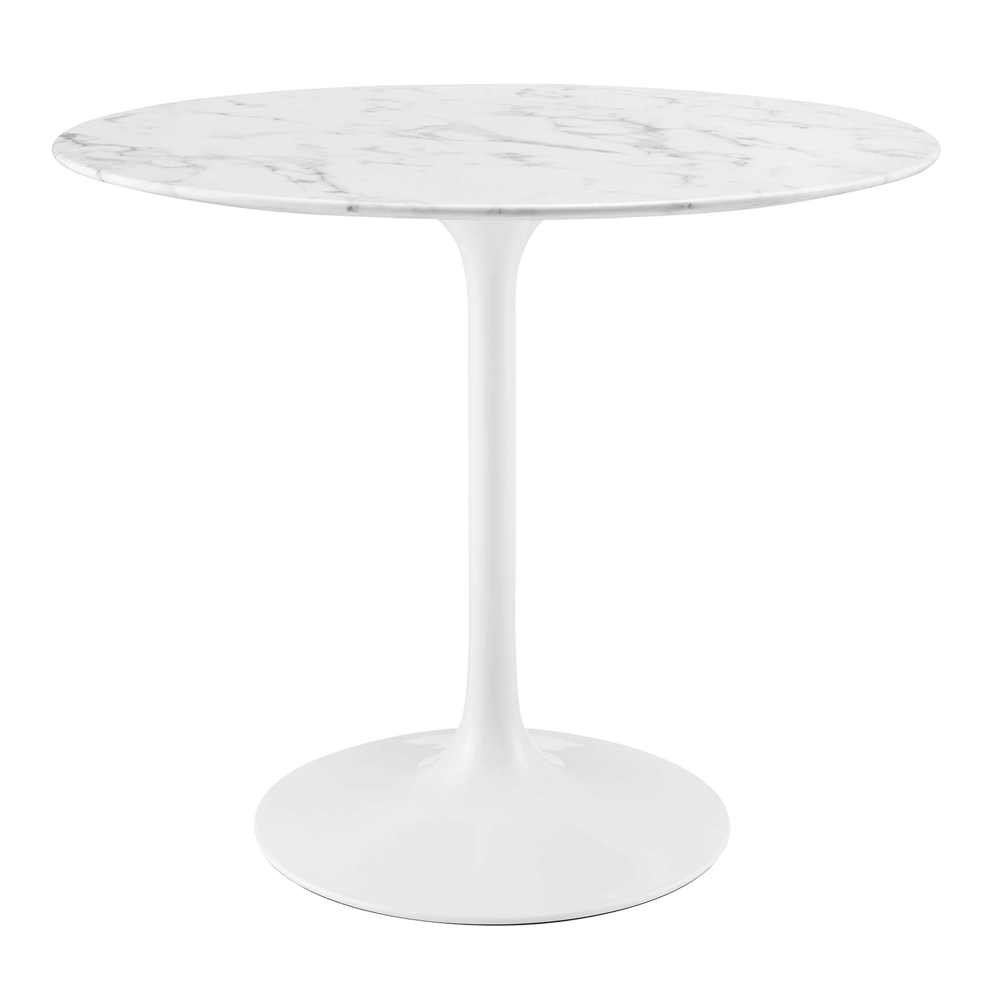 Lippa 36" Round Faux Marble Dining Table, White