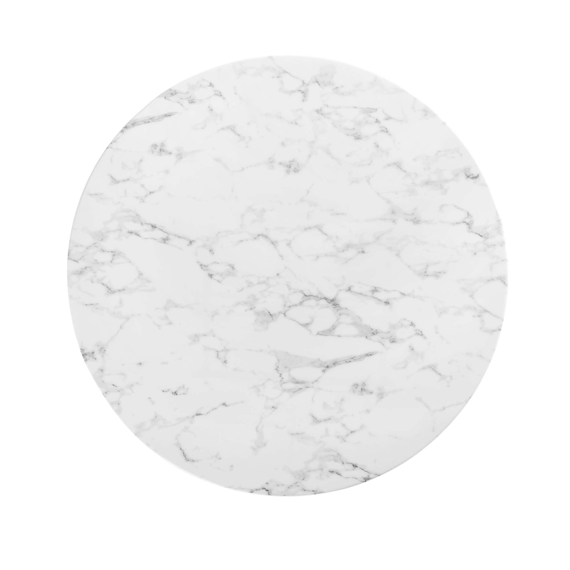 Lippa 48" Round Faux Marble Dining Table, White