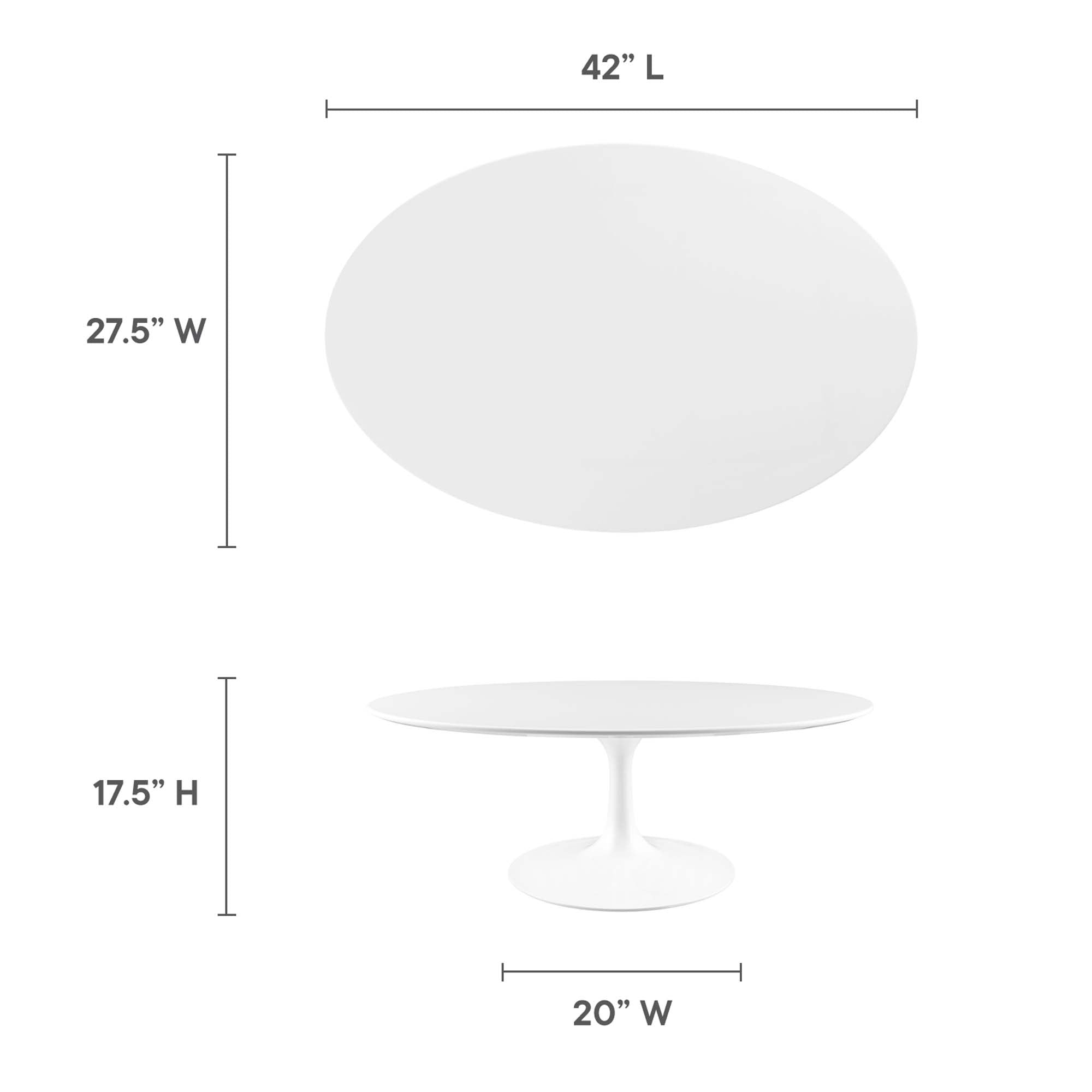 Lippa 42" Oval Wood Coffee Table, White
