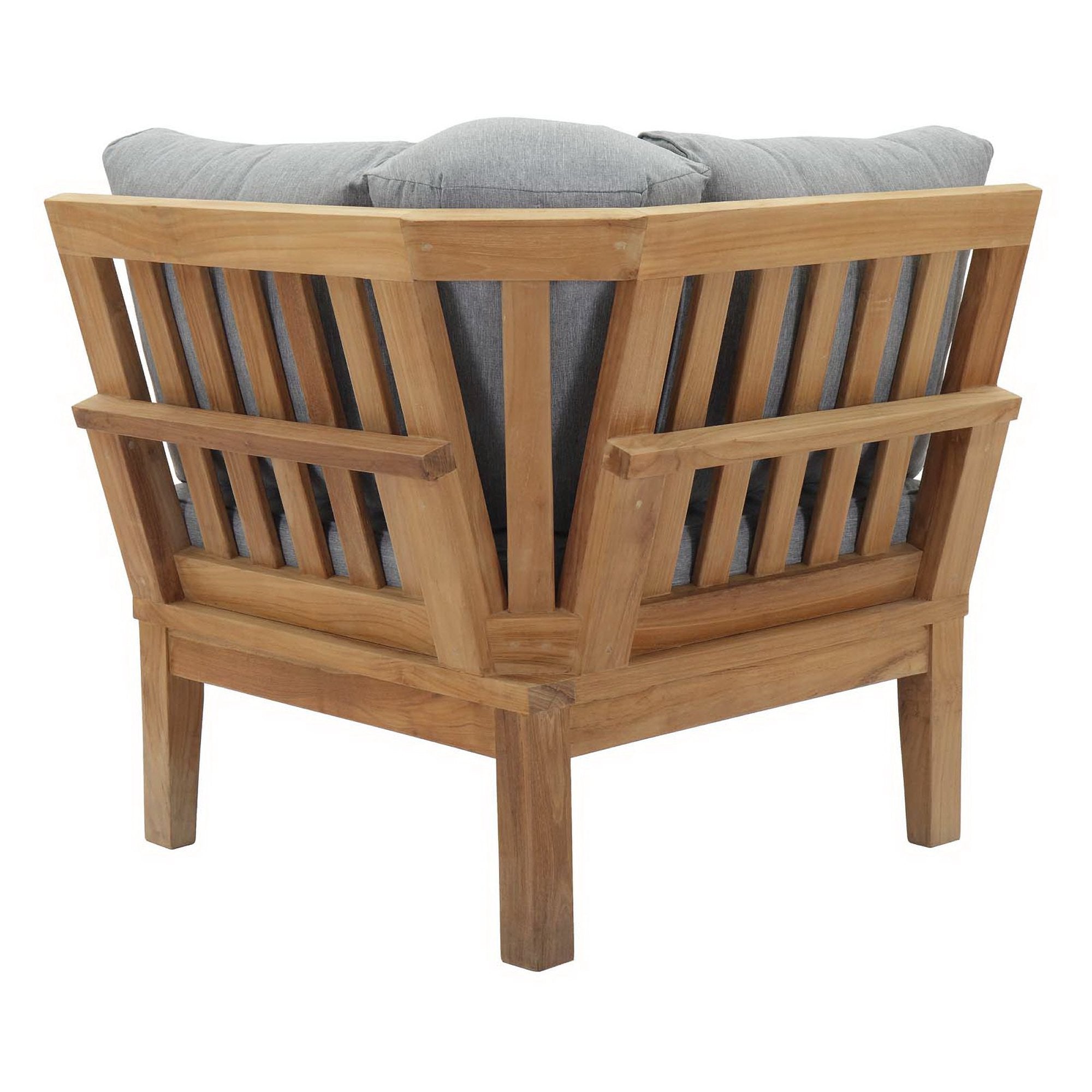 Marina Outdoor Patio Teak Corner Sofa, Natural Gray