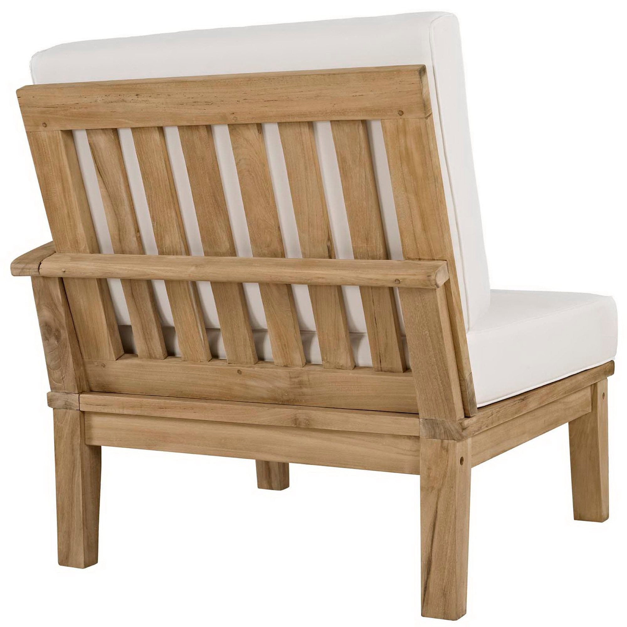 Marina Outdoor Patio Teak Right-Facing Sofa, Natural White