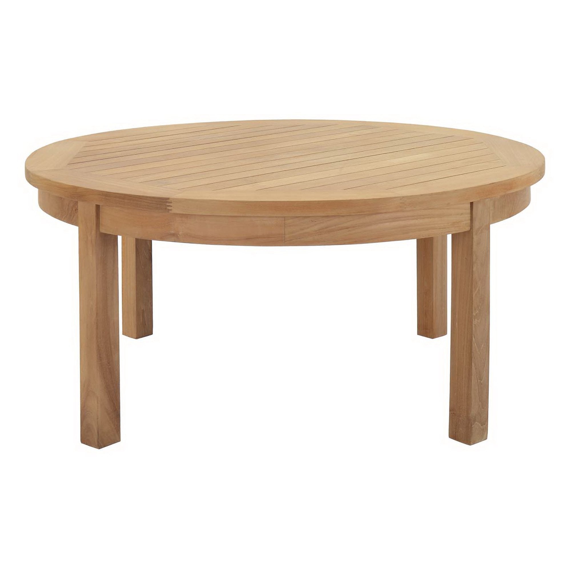 Marina Outdoor Patio Teak Round Coffee Table, Natural