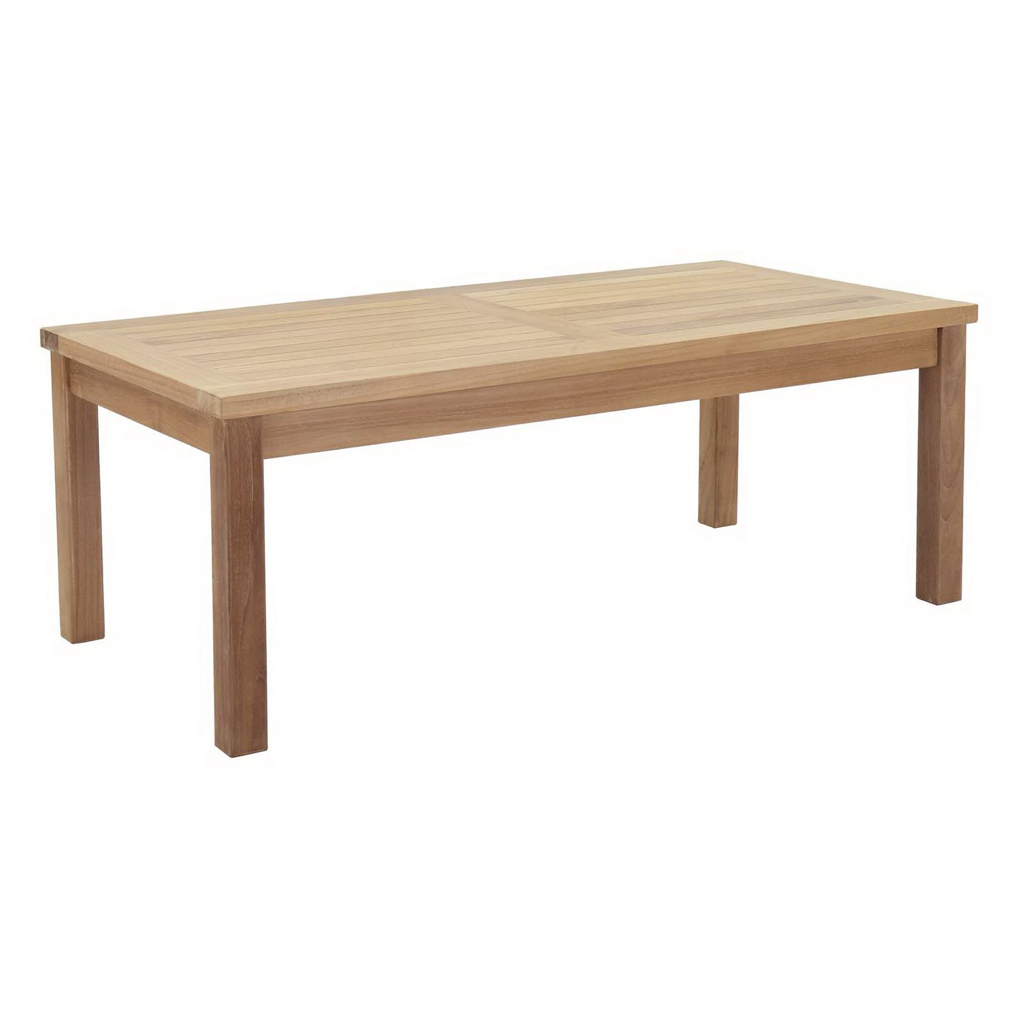 Marina Outdoor Patio Teak Rectangle Coffee Table, Natural