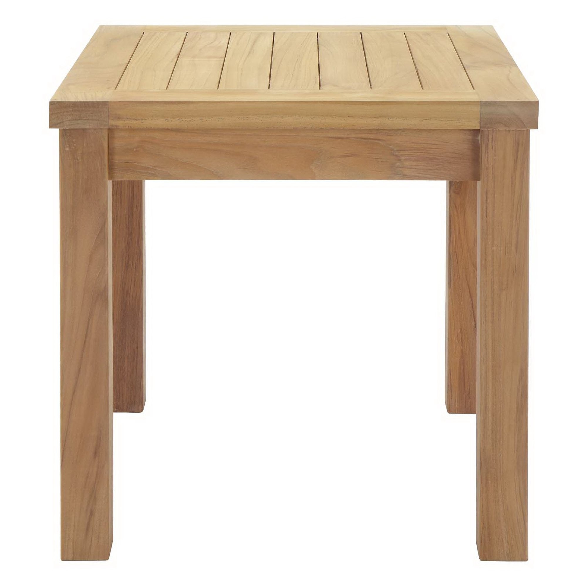 Marina Outdoor Patio Teak Side Table, Natural