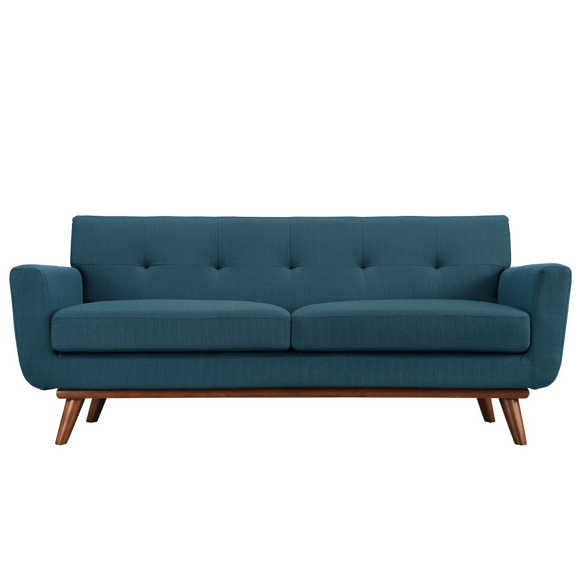 Engage Upholstered Fabric Loveseat, Azure