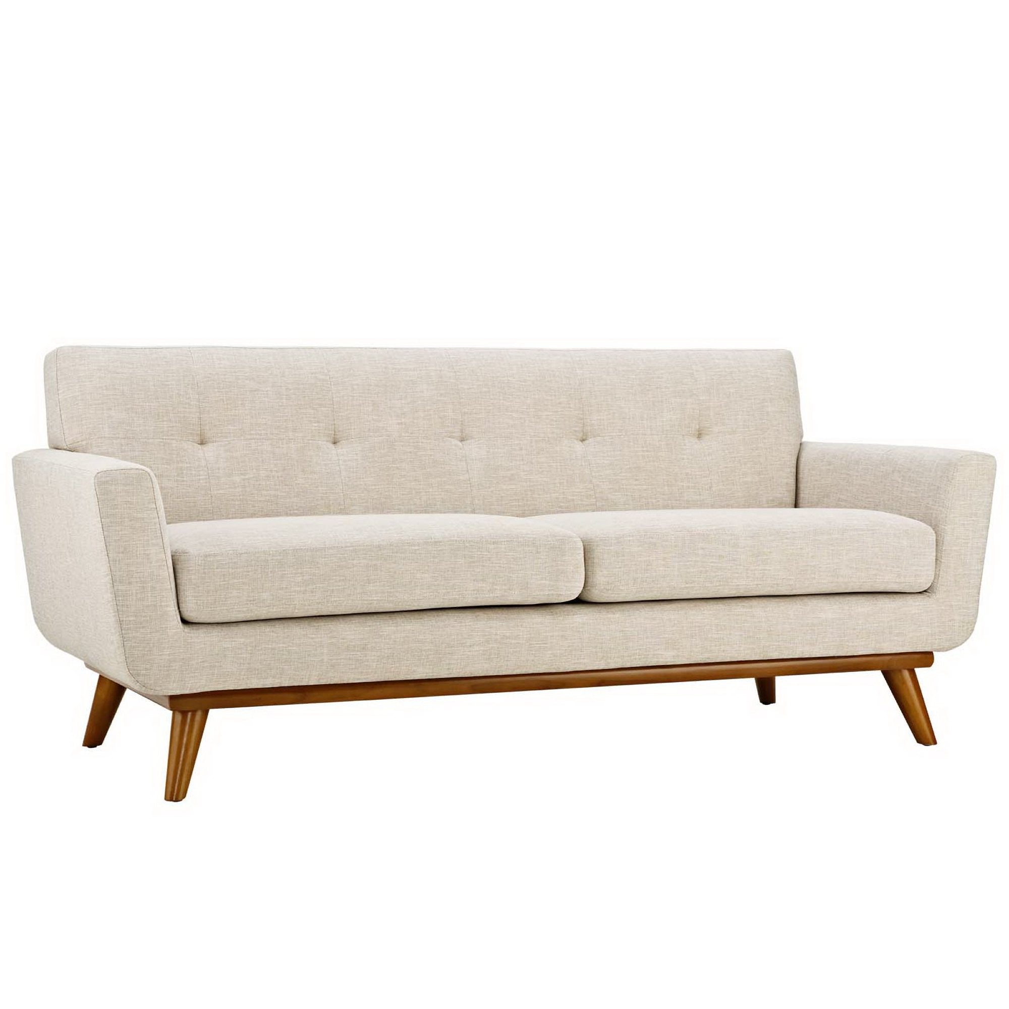 Engage Upholstered Fabric Loveseat, Beige