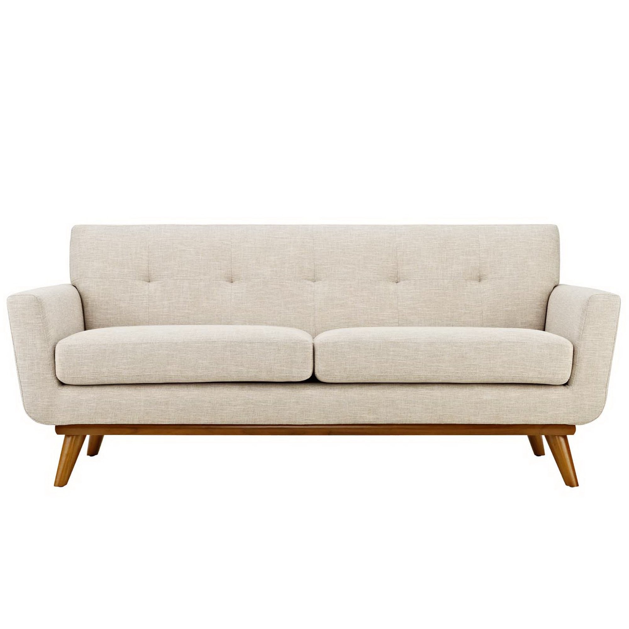 Engage Upholstered Fabric Loveseat, Beige