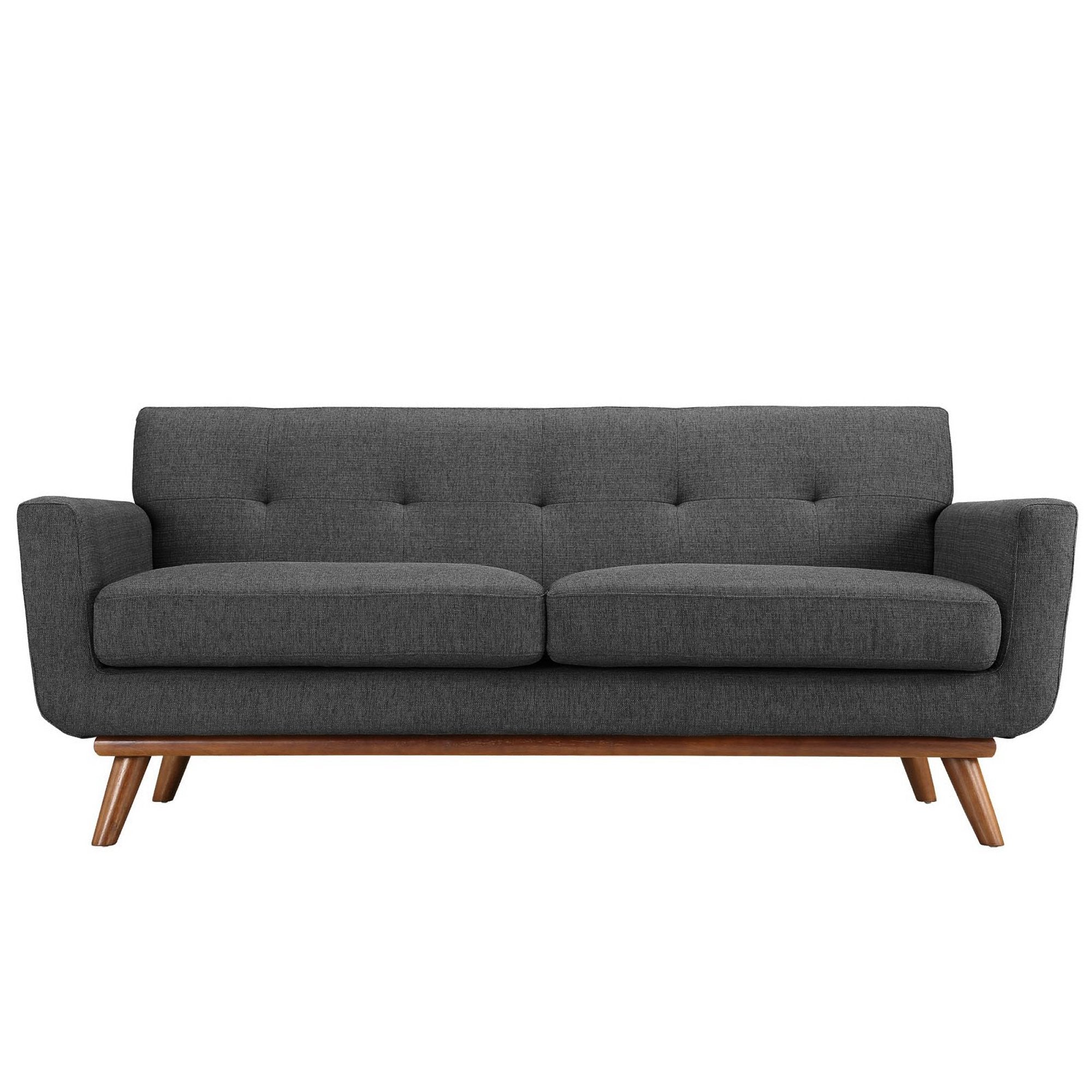 Engage Upholstered Fabric Loveseat, Gray