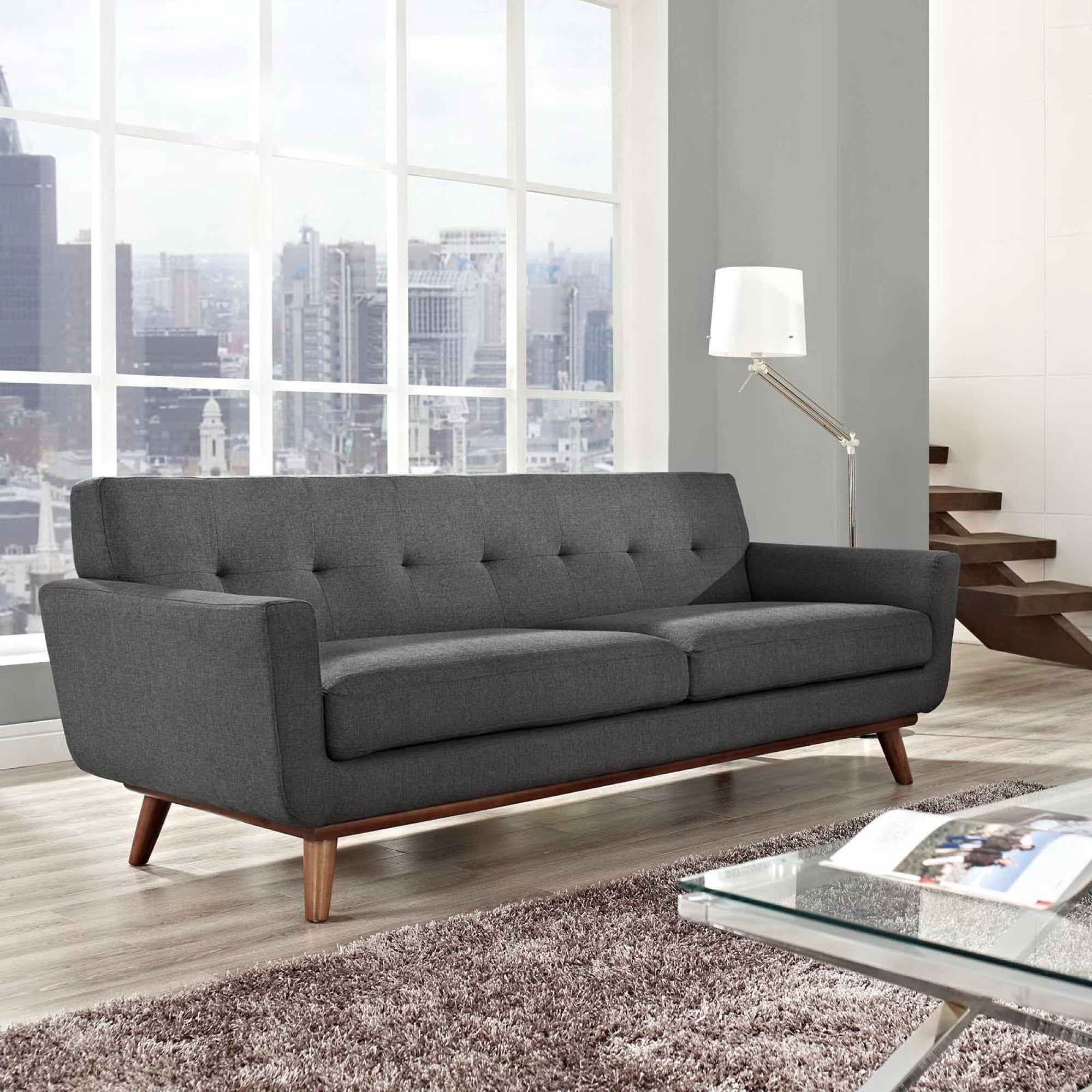 Engage Upholstered Fabric Sofa, Gray