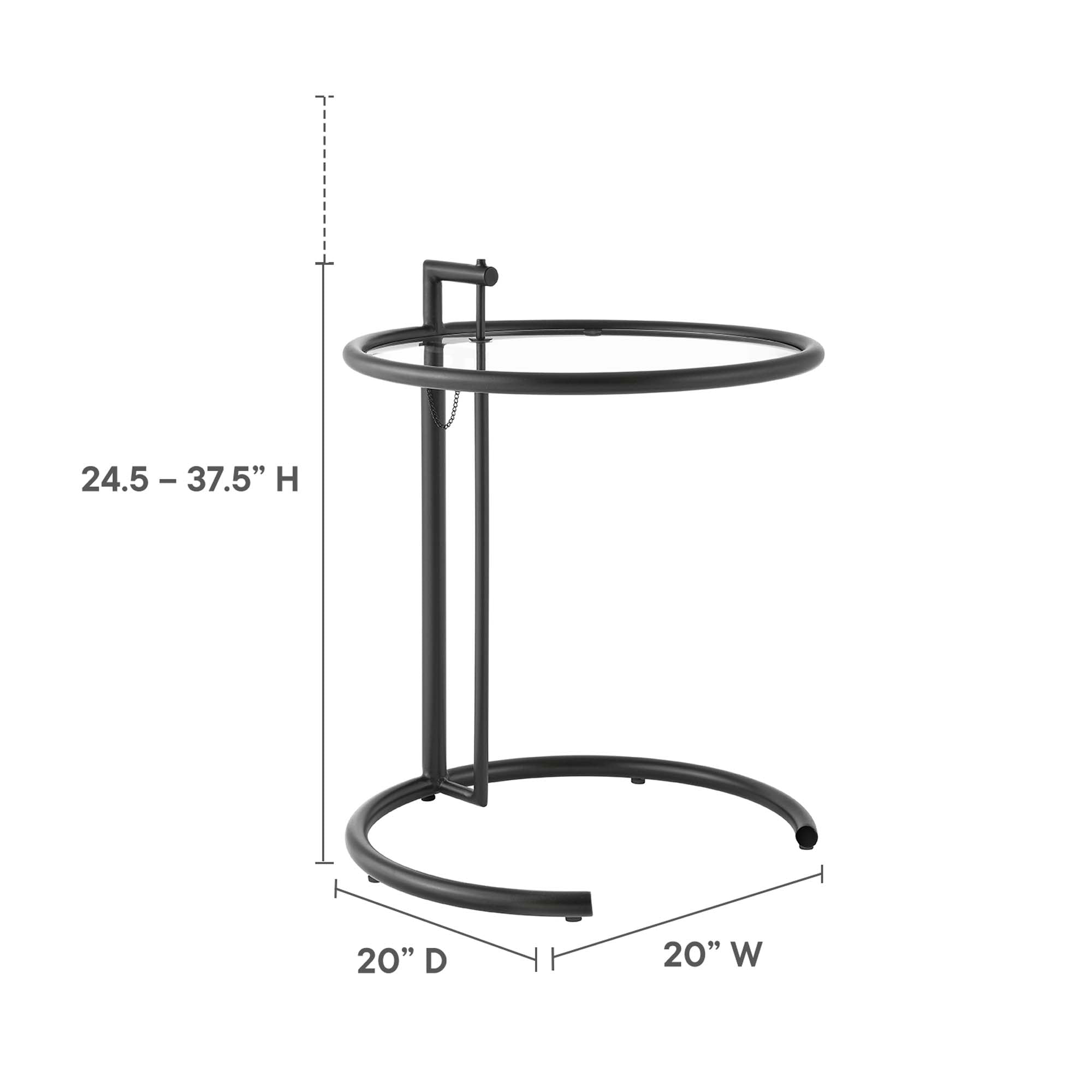 Eileen Gray Metal Side Table, Black