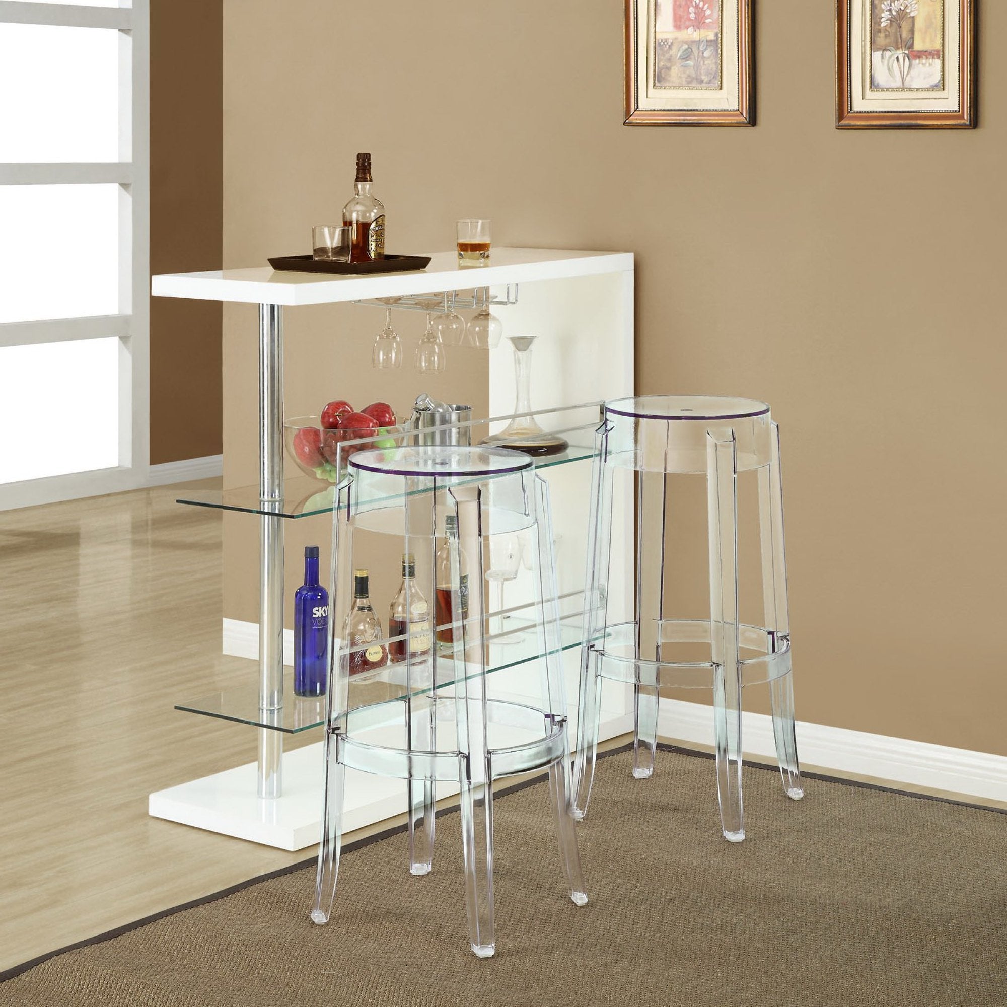 Casper Bar Stool Set of 2, Clear