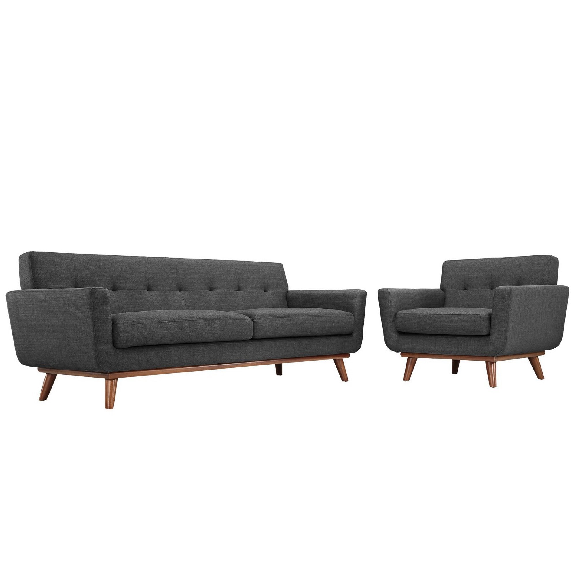 Engage Armchair and Sofa Set of 2, Gray
