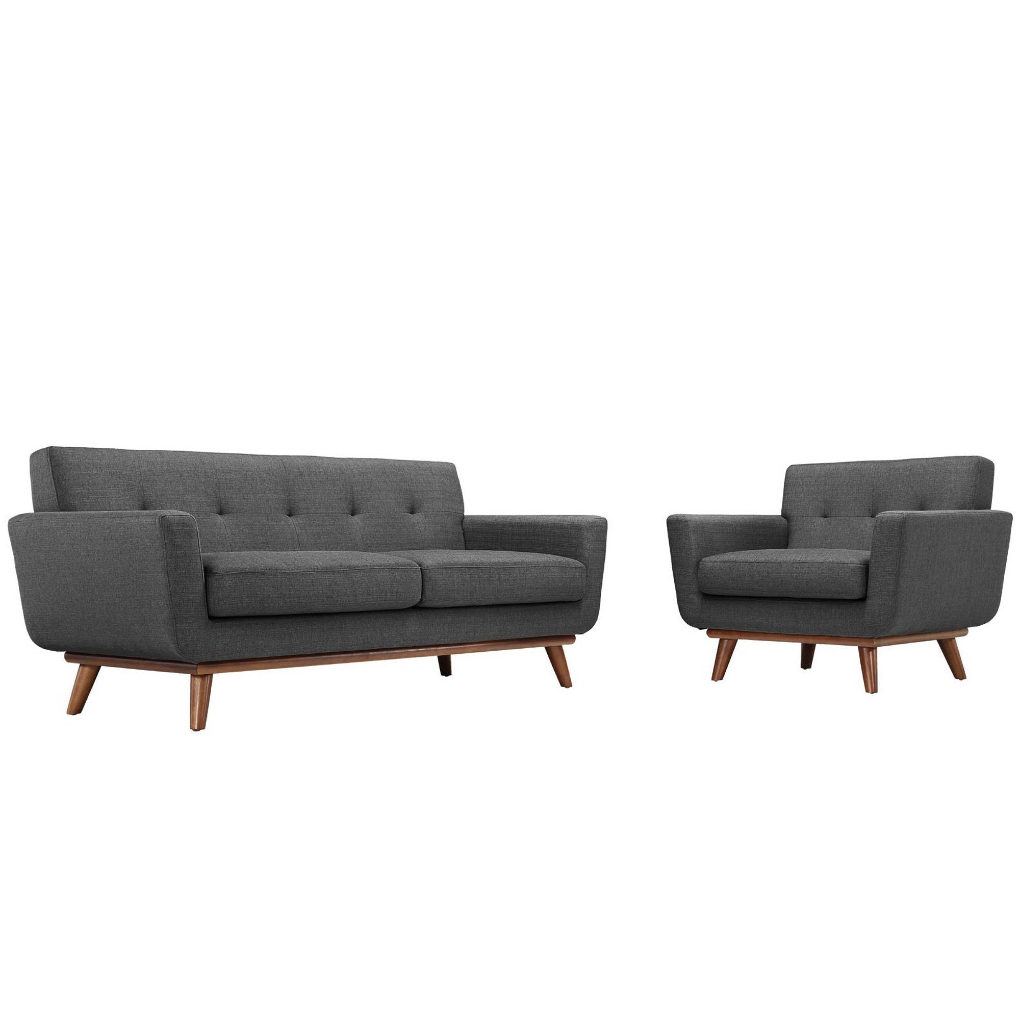 Engage Armchair and Loveseat Set of 2, Gray