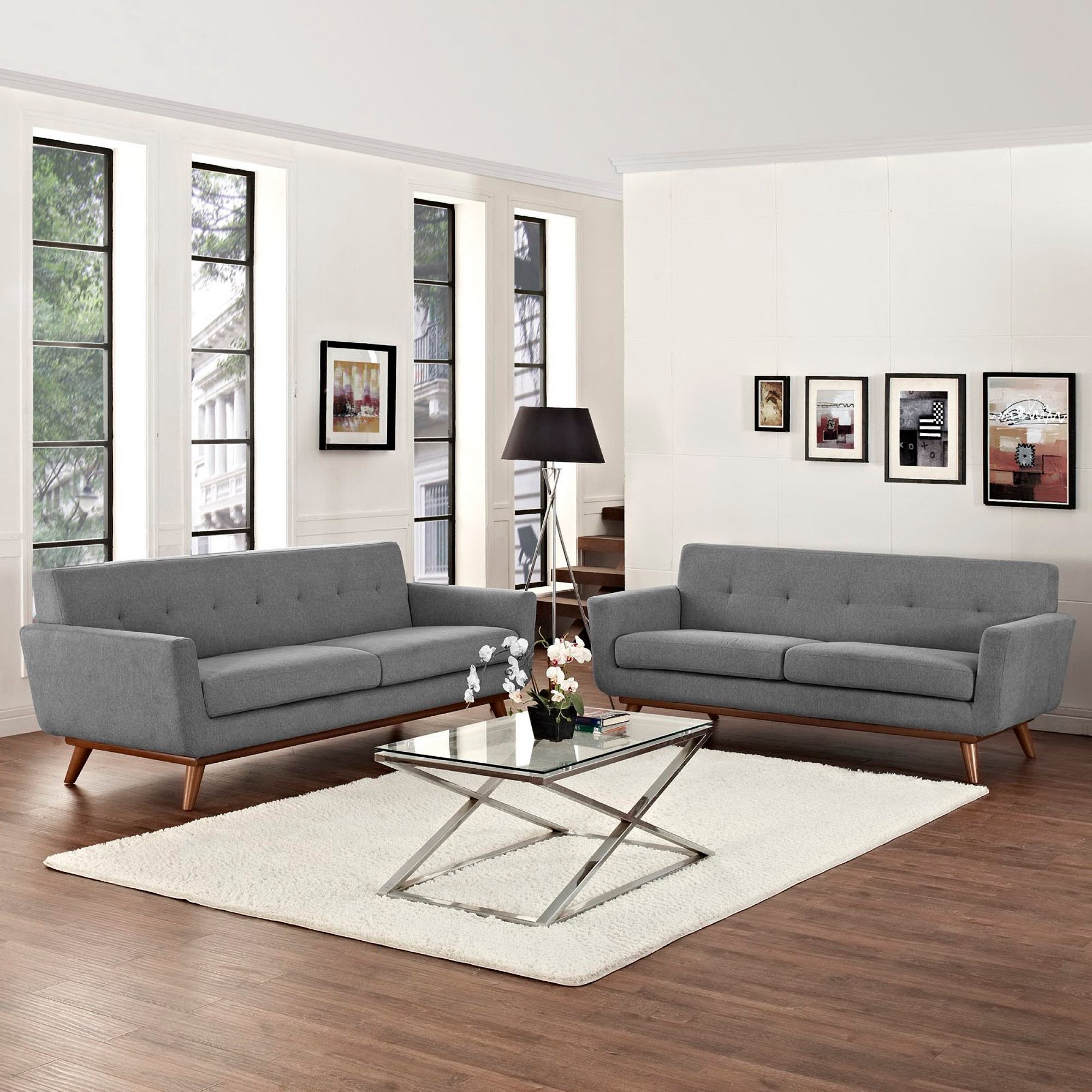 Engage Loveseat and Sofa Set of 2, Expectation Gray