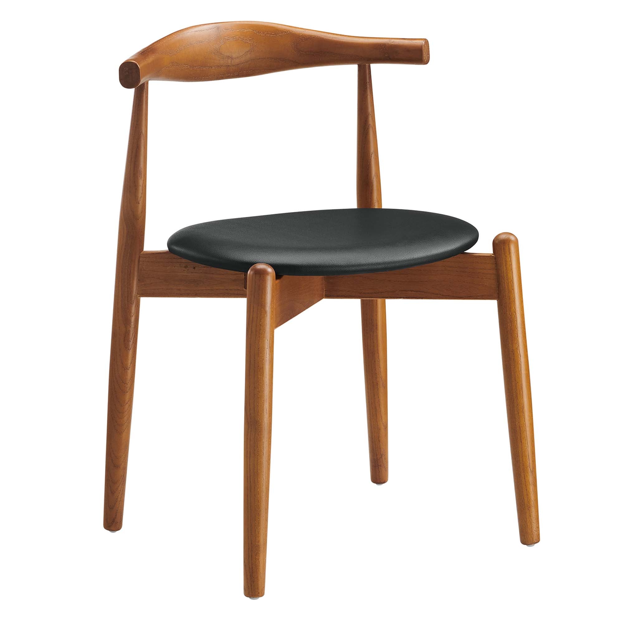 Stalwart Dining Side Chairs Set of 2, Dark Walnut Black