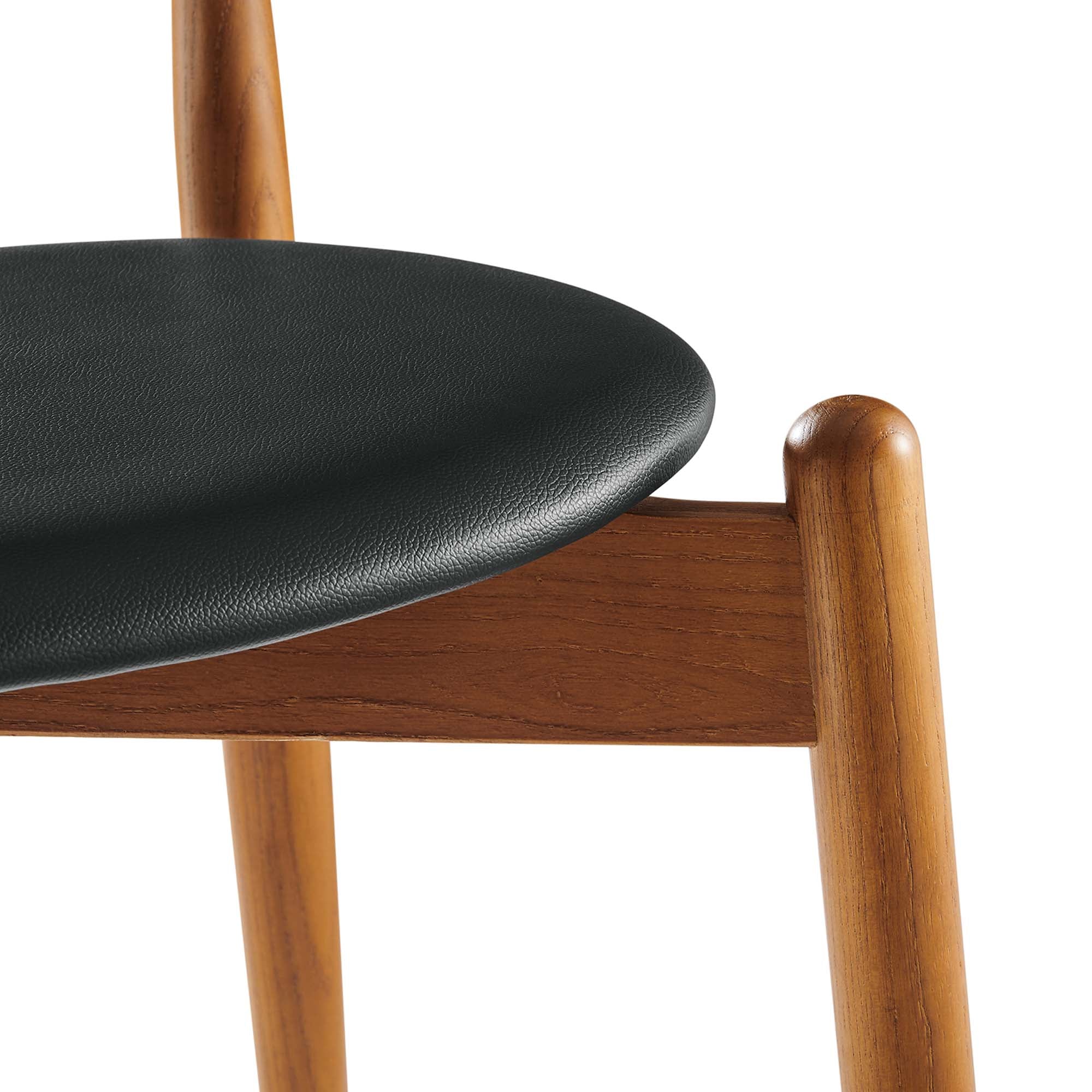 Stalwart Dining Side Chairs Set of 2, Dark Walnut Black