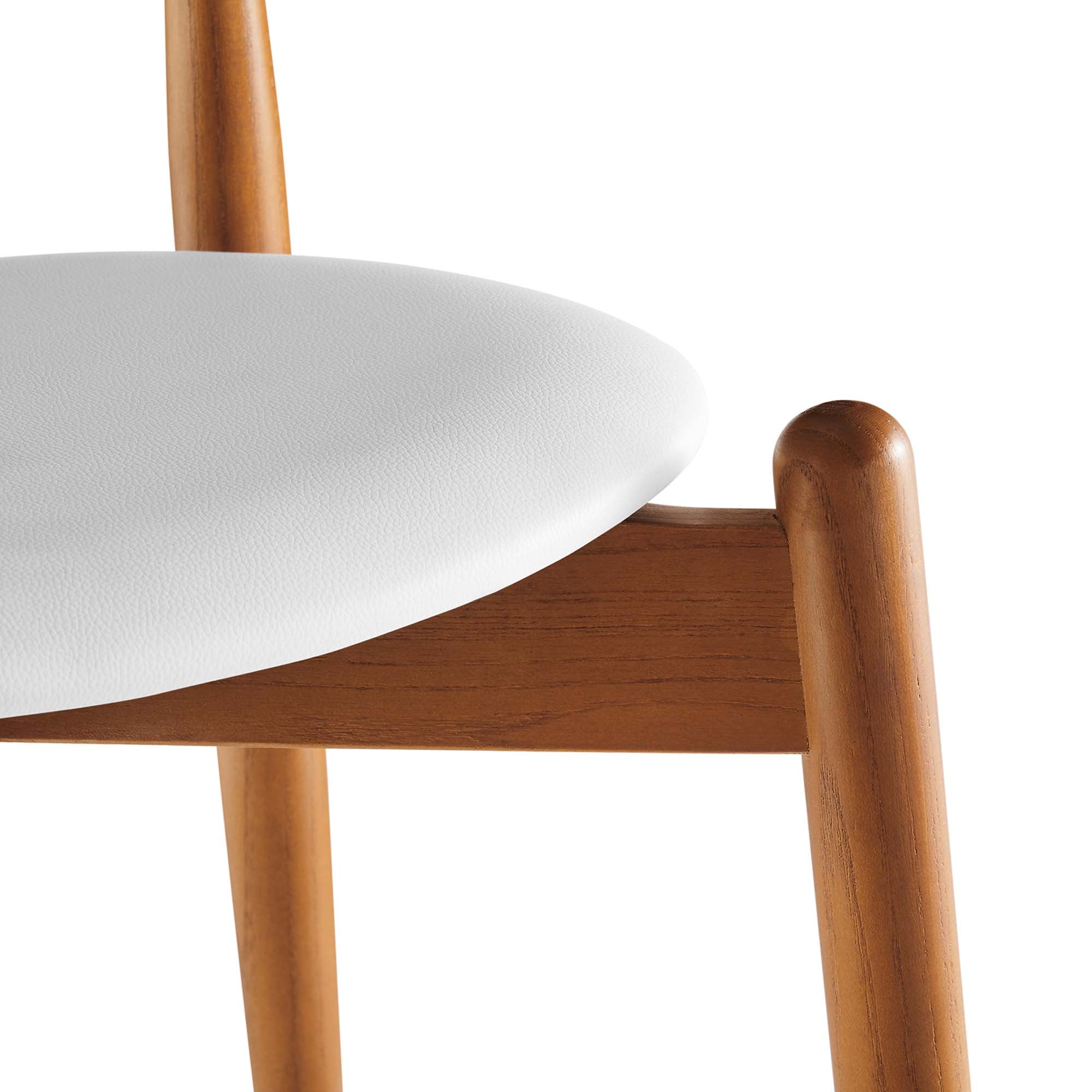 Stalwart Dining Side Chairs Set of 2, Dark Walnut White
