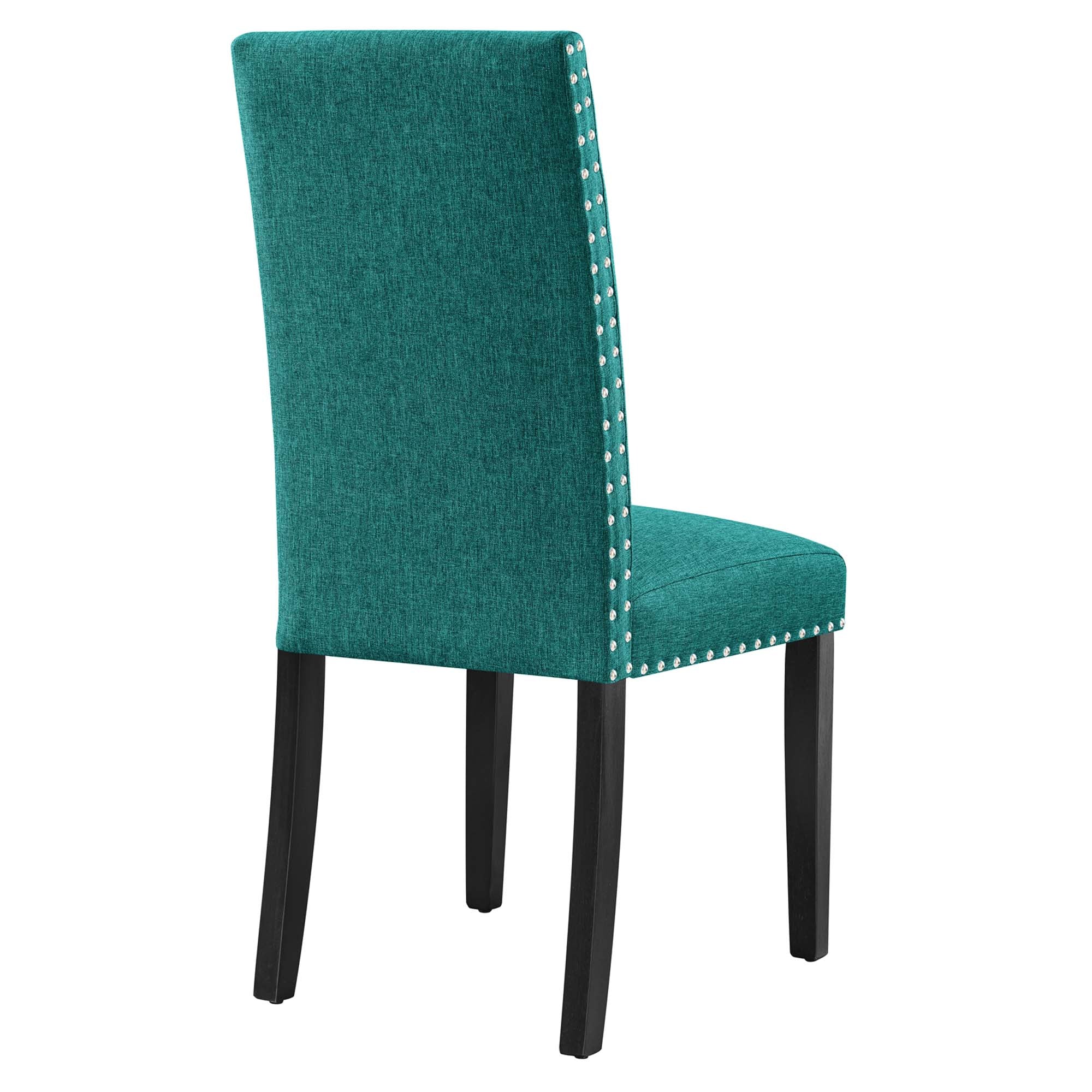 Parcel Dining Upholstered Fabric Side Chair, Teal