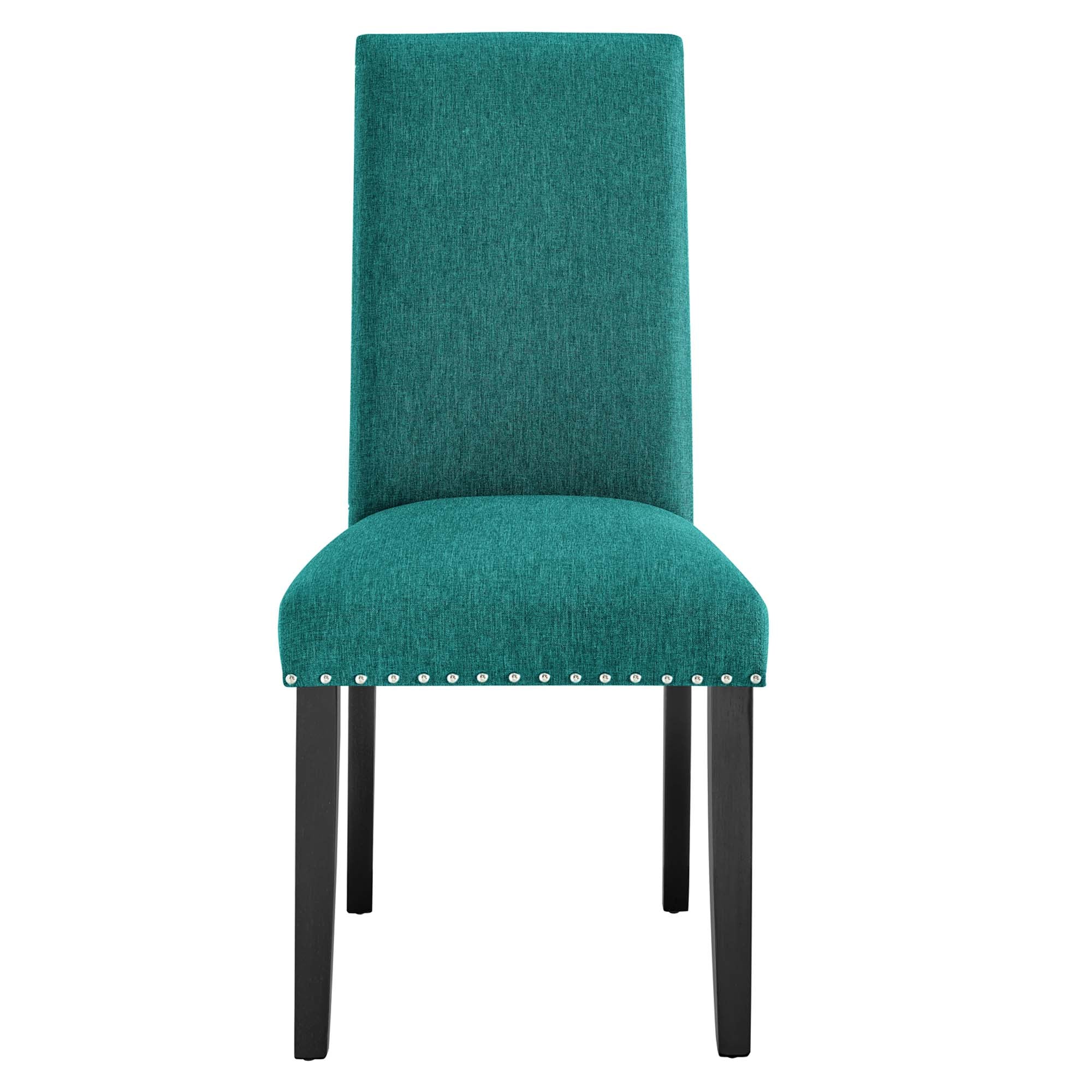 Parcel Dining Upholstered Fabric Side Chair, Teal