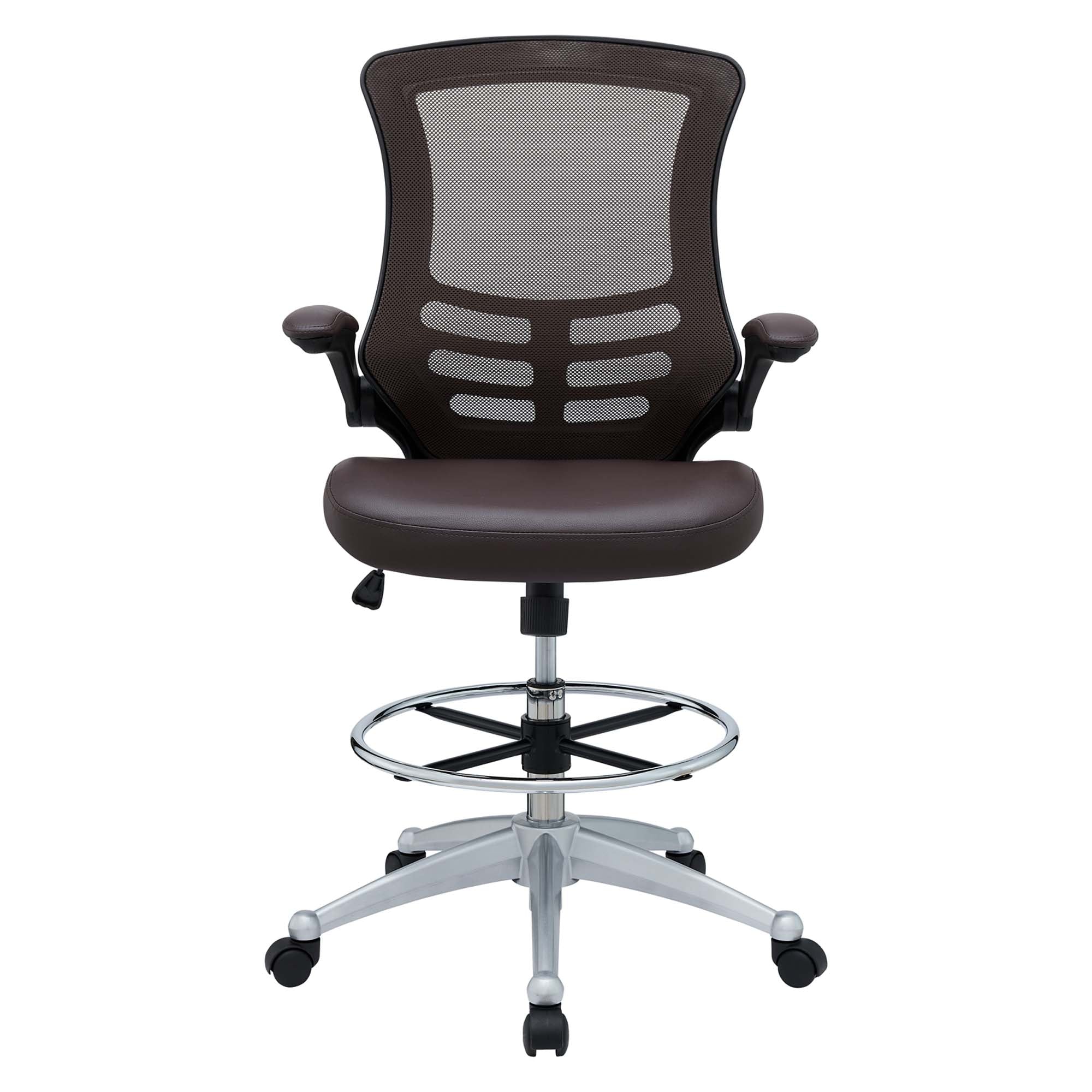Attainment Vinyl Drafting Chair, Brown