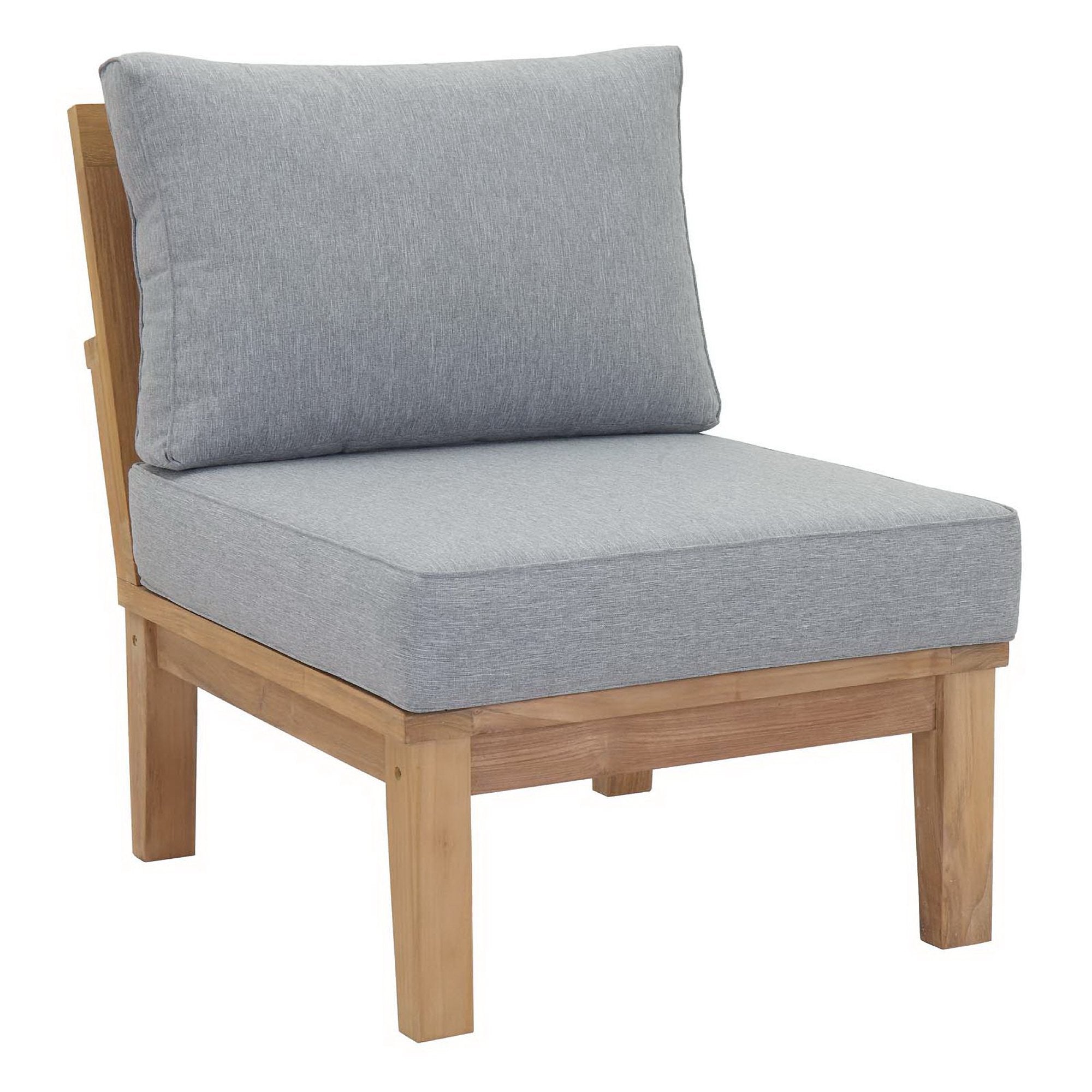Marina 5 Piece Outdoor Patio Teak Set, Natural Gray