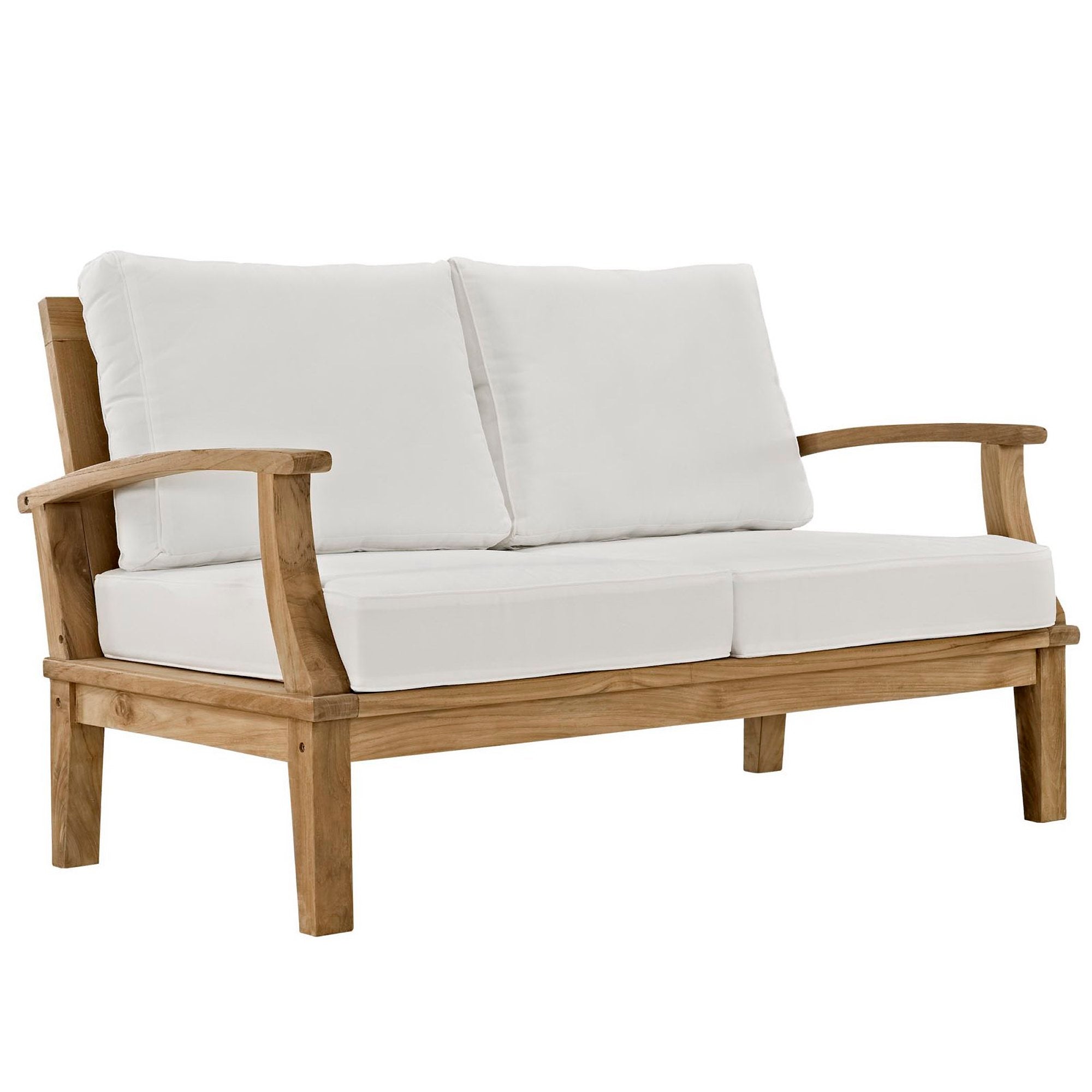 Marina 7 Piece Outdoor Patio Teak Set, Natural White