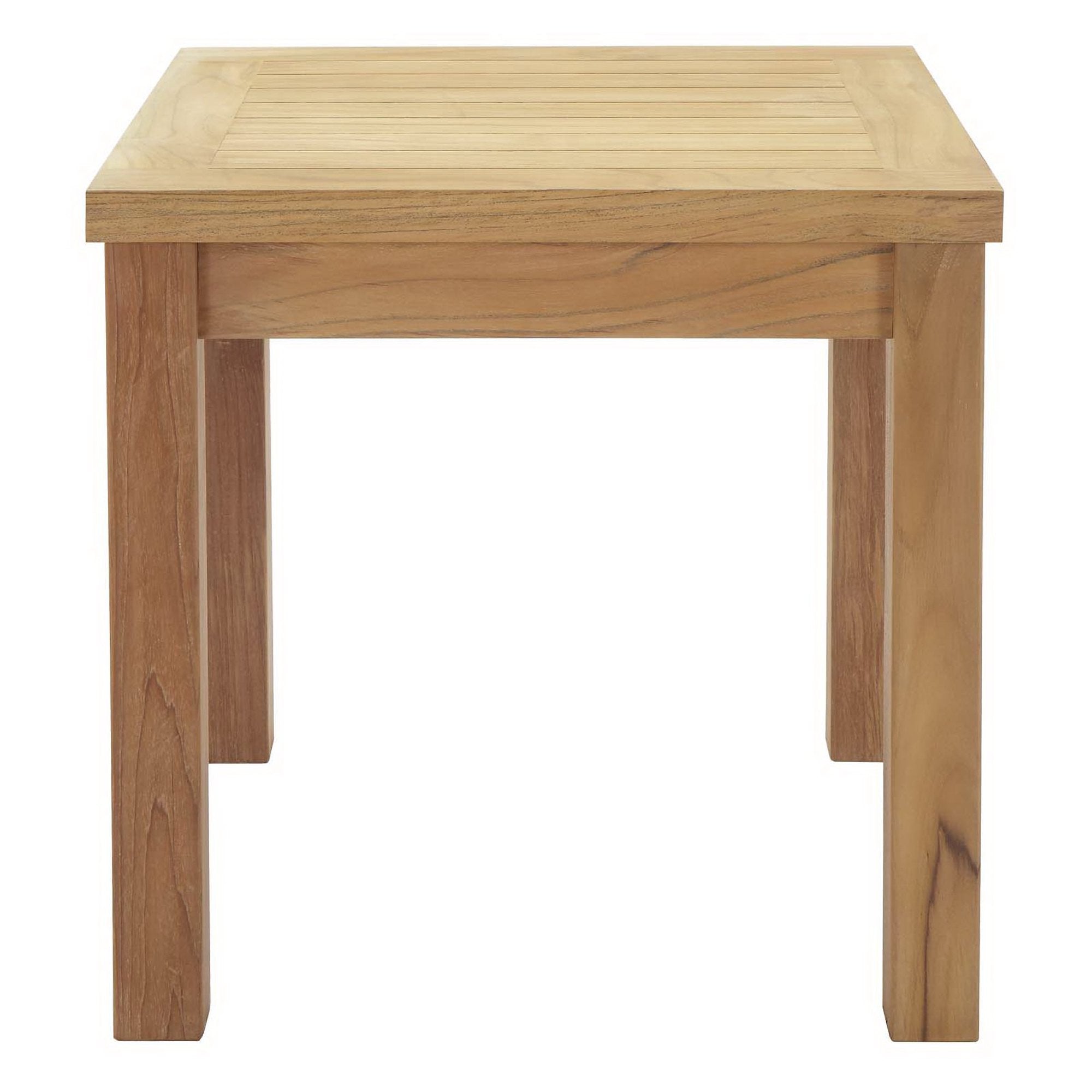 Marina 3 Piece Outdoor Patio Teak Set, Natural Navy