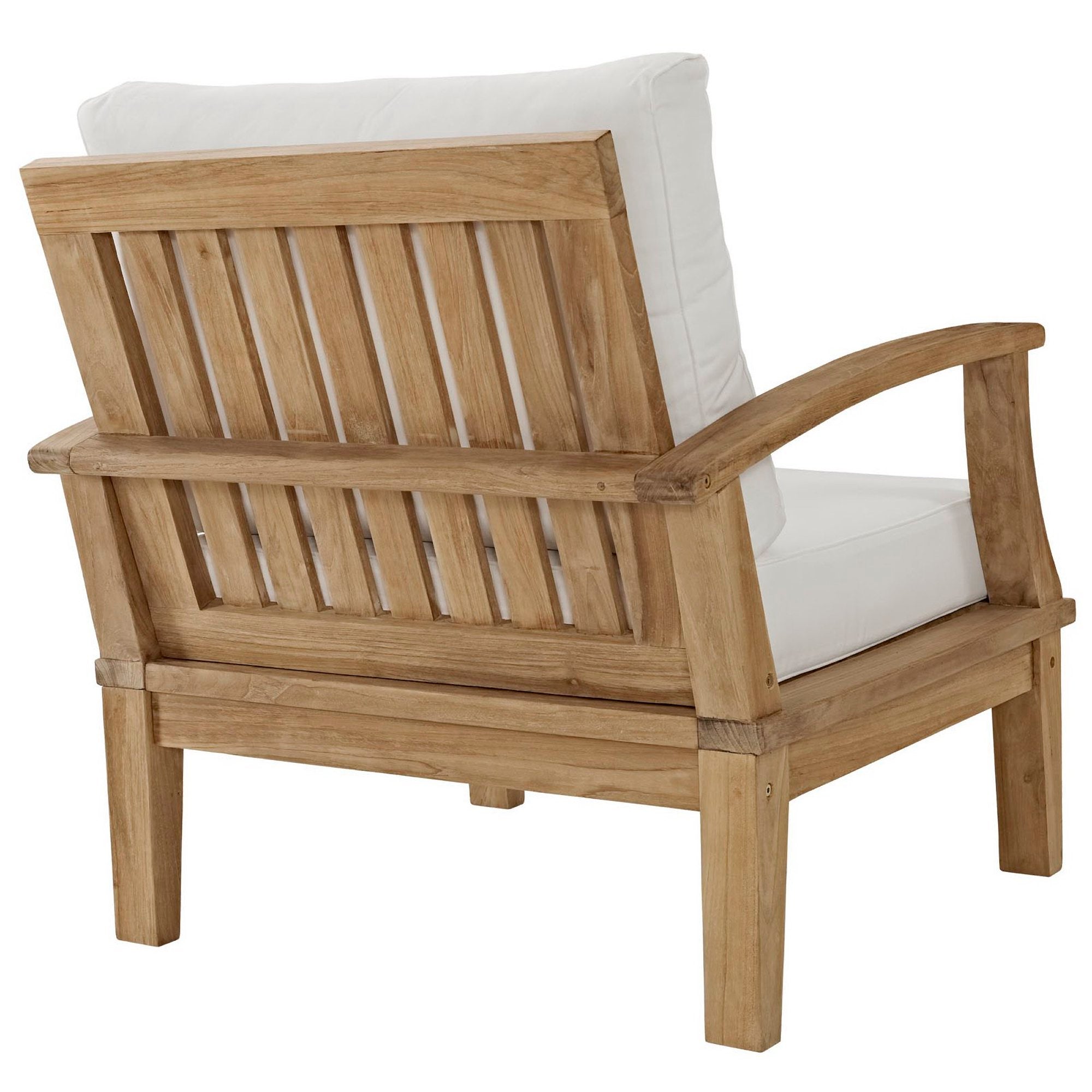 Marina 9 Piece Outdoor Patio Teak Set, Natural White