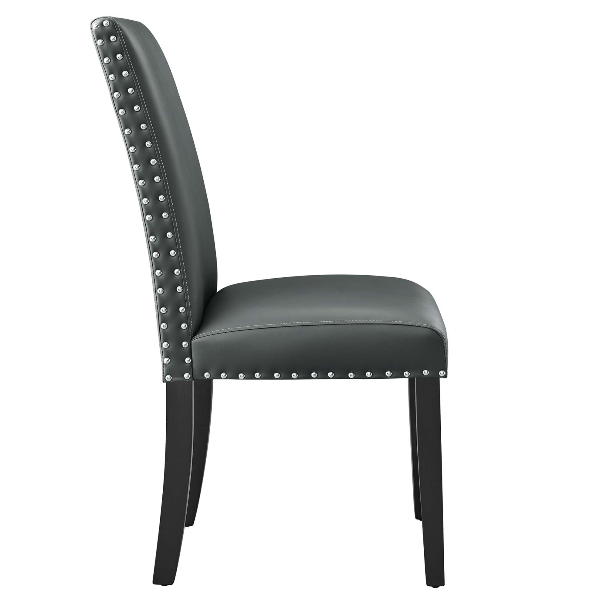Parcel Dining Faux Leather Side Chair, Gray
