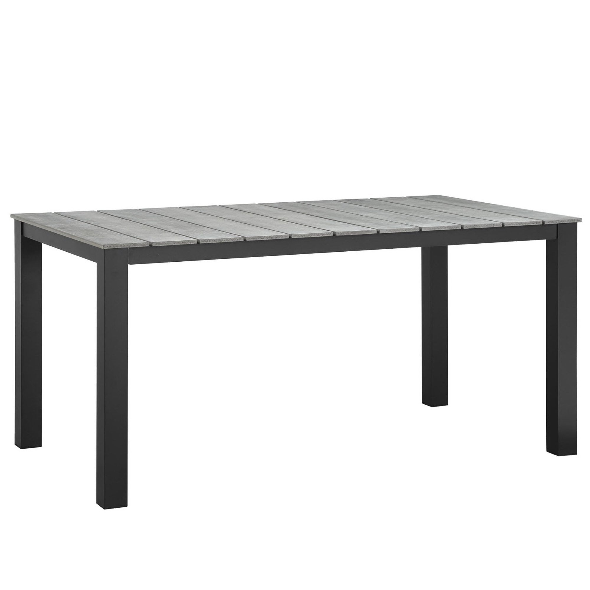 Maine 63" Outdoor Patio Dining Table, Brown Gray