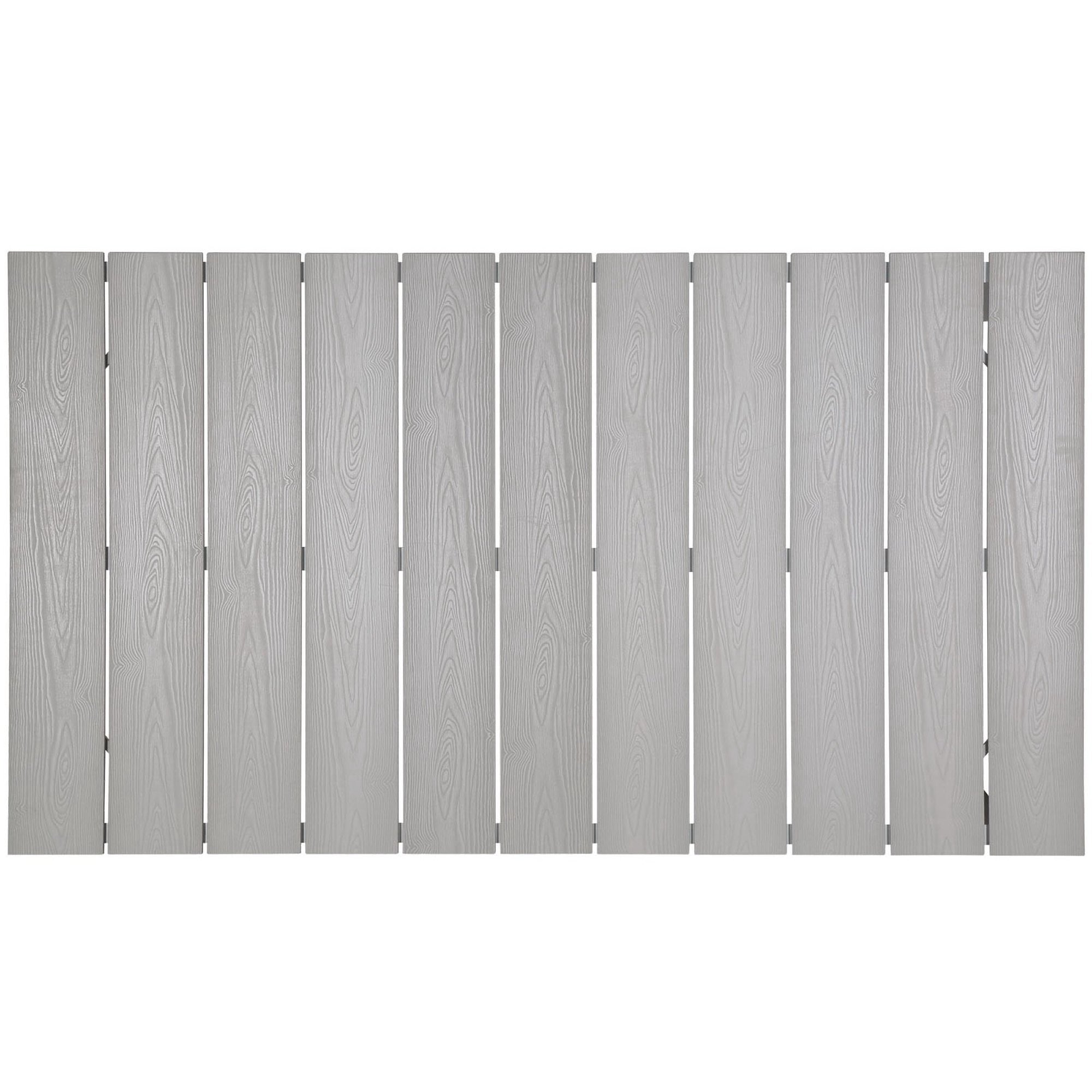 Maine 63" Outdoor Patio Dining Table, White Light Gray