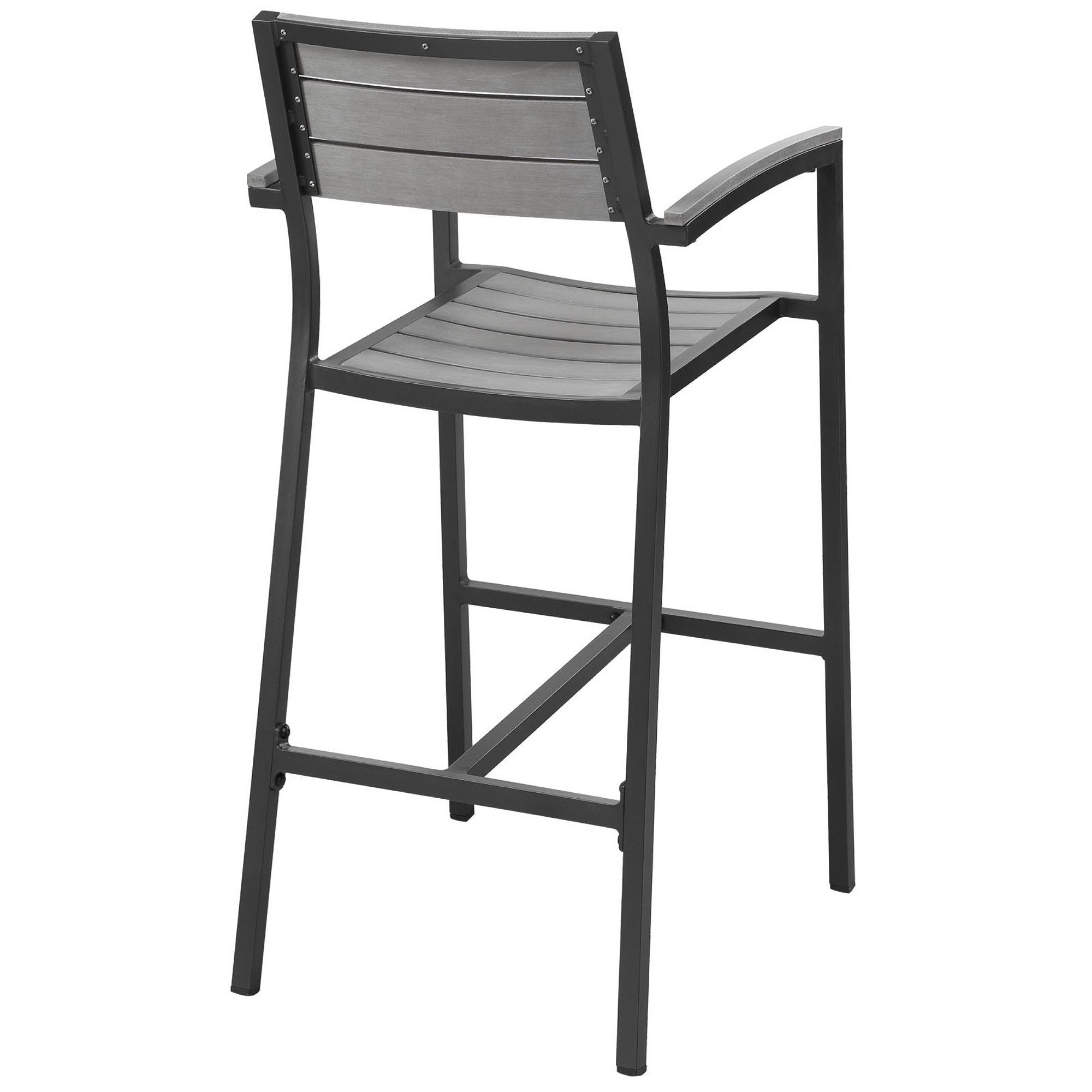Maine Outdoor Patio Bar Stool, Brown Gray