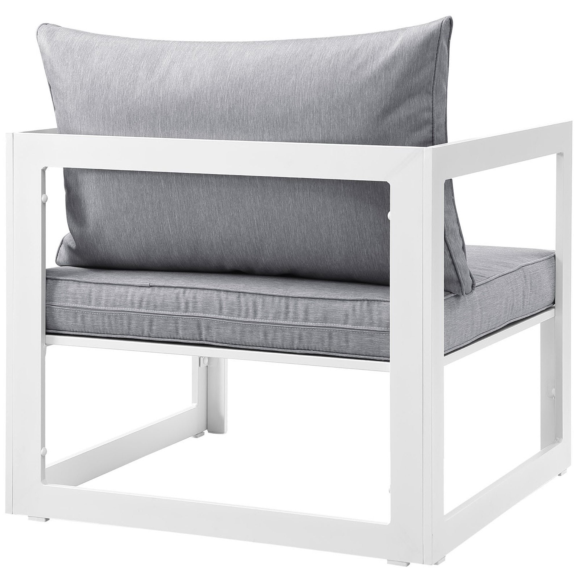 Fortuna Outdoor Patio Armchair, White Gray