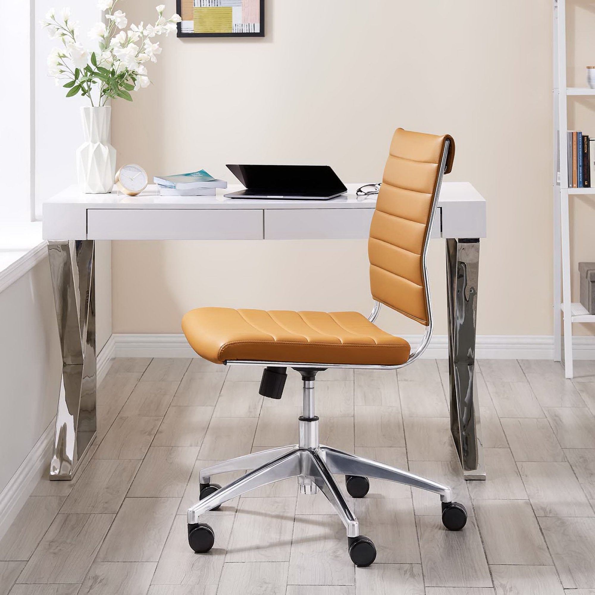 Jive Armless Mid Back Office Chair, Tan